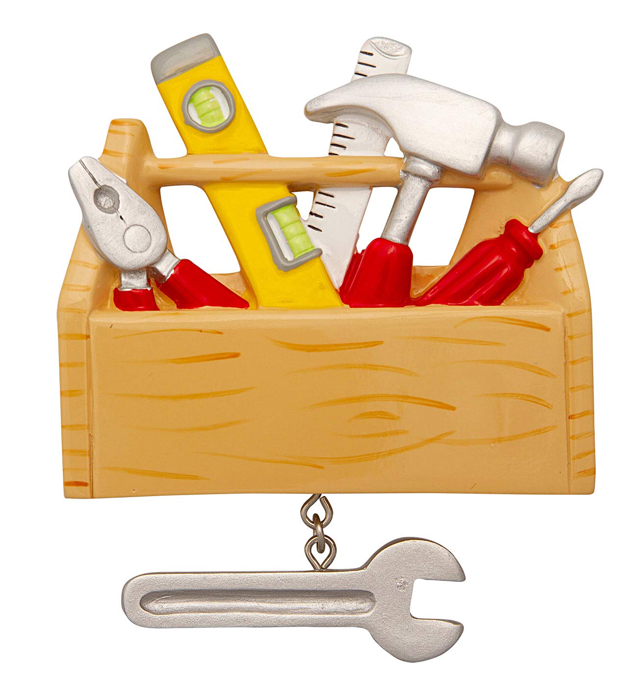 Custom Engraved Christmas Ornament - Tool Chest Design for Carpenters & DIY Enthusiasts | Perfect Holiday Gift for Handymen & Construction Workers