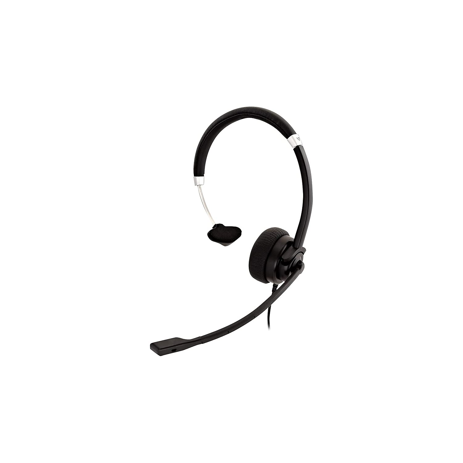 Deluxe Mono Headset with Boom Mic, Adjustable Headband for PC, Mac, Laptop, Chromebook - Black, 3.5mm Connector - Ideal for Online Meetings, Gaming, and Remote Learning