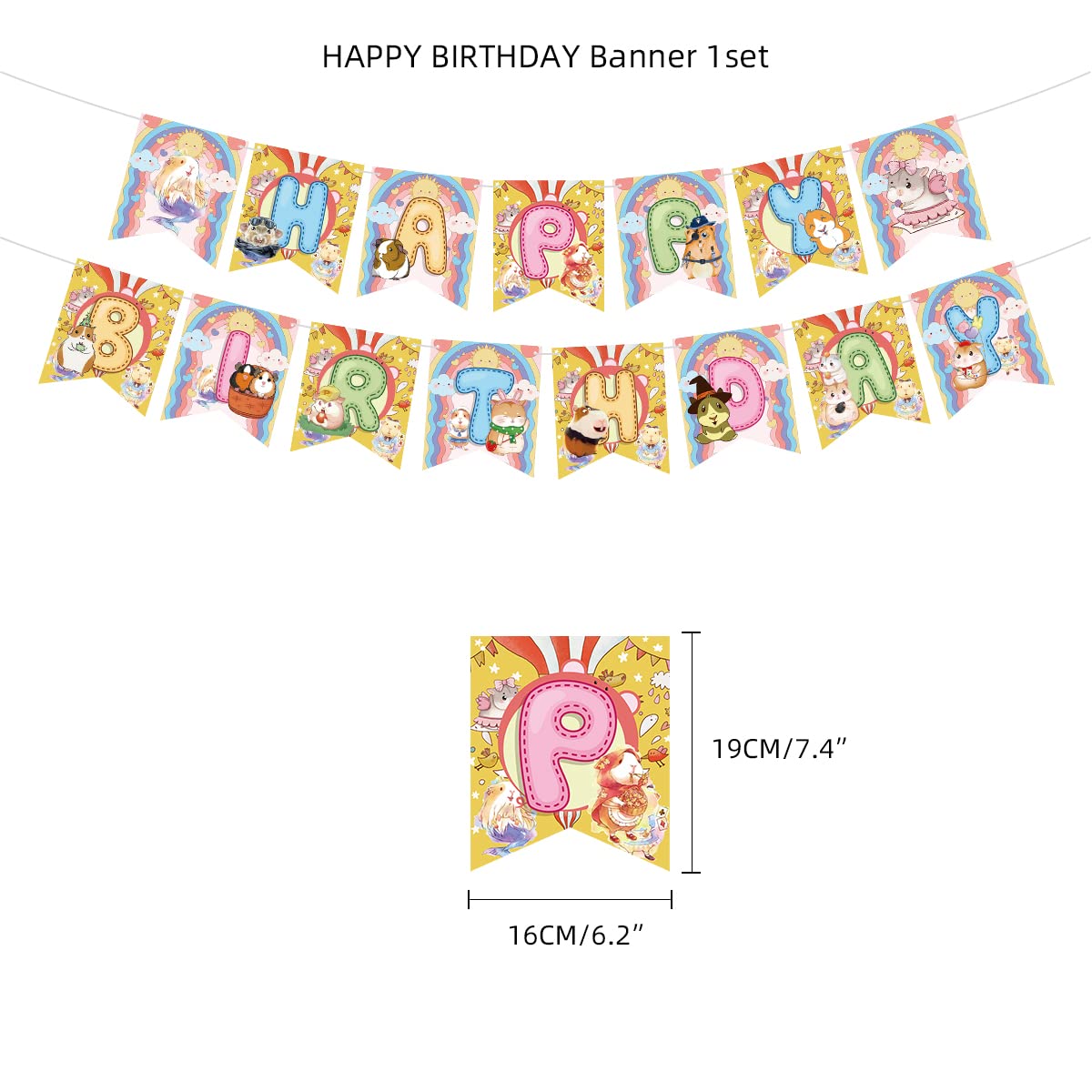 Guinea Pig Birthday Party Decorations Set - Balloons, Banners, Cupcake Toppers for Kids & Hamster Themed Parties - Perfect for Children's Birthday Celebrations & Pet Lover Gatherings