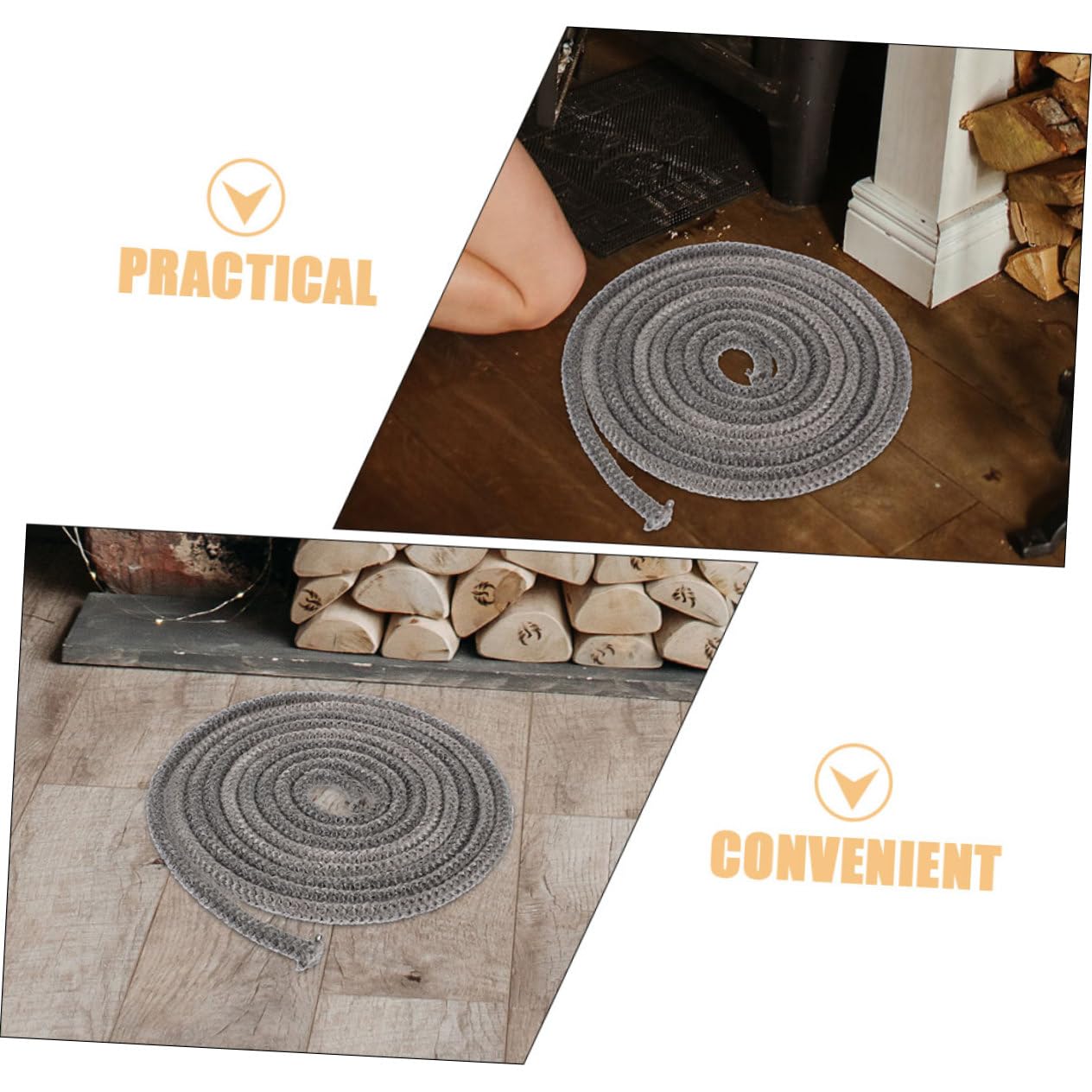 BESPORTBLE 4-Piece Fireplace Replacement Rope - High-Temperature Fiberglass Gasket for Wood Stove & Fireplace Insert - Perfect for Sealing Doors & Preventing Heat Loss