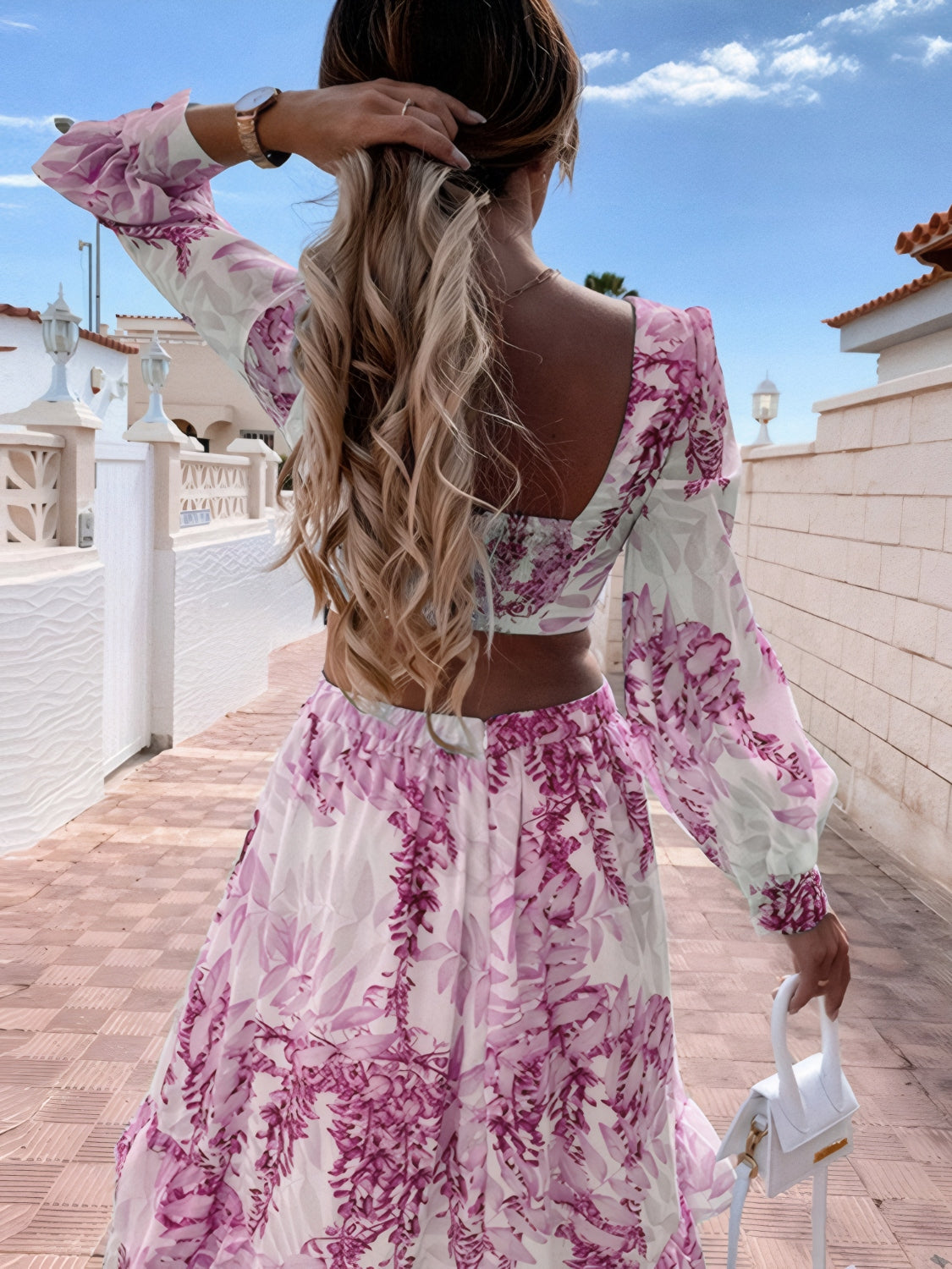 Sky Blue Ruffled Cutout Plunge Resort Maxi Dress - Sexy Summer Beach Dress for Women, Boho Chic Vacation Wear, Perfect for Pool Parties & Tropical Getaways