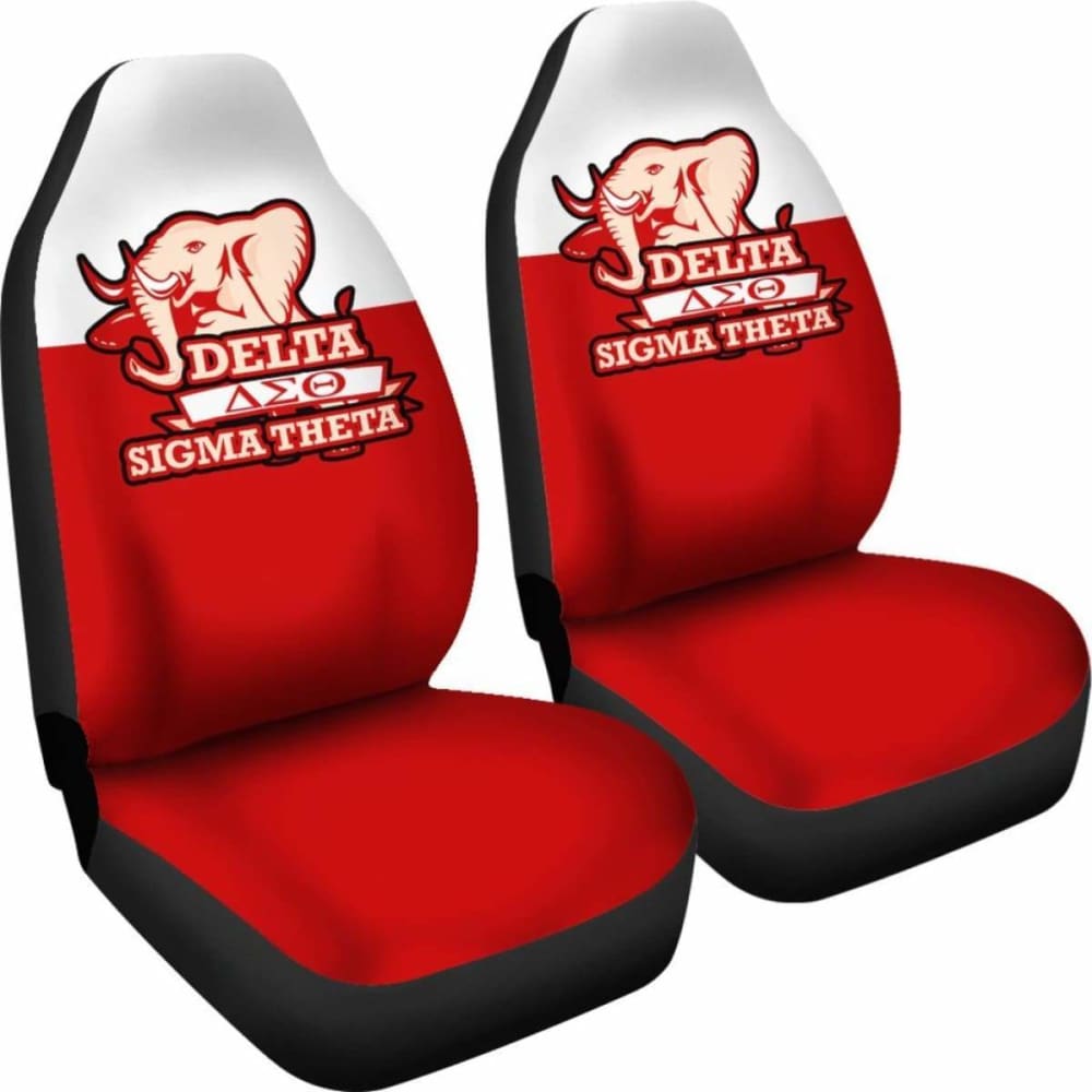African Delta Sigma Theta Car Seat Covers with Elephant Logo - Premium Custom Fit Seat Protectors for Cars, SUVs & Trucks | Perfect for Sorority Members, College Students & Greek Organization Supporters