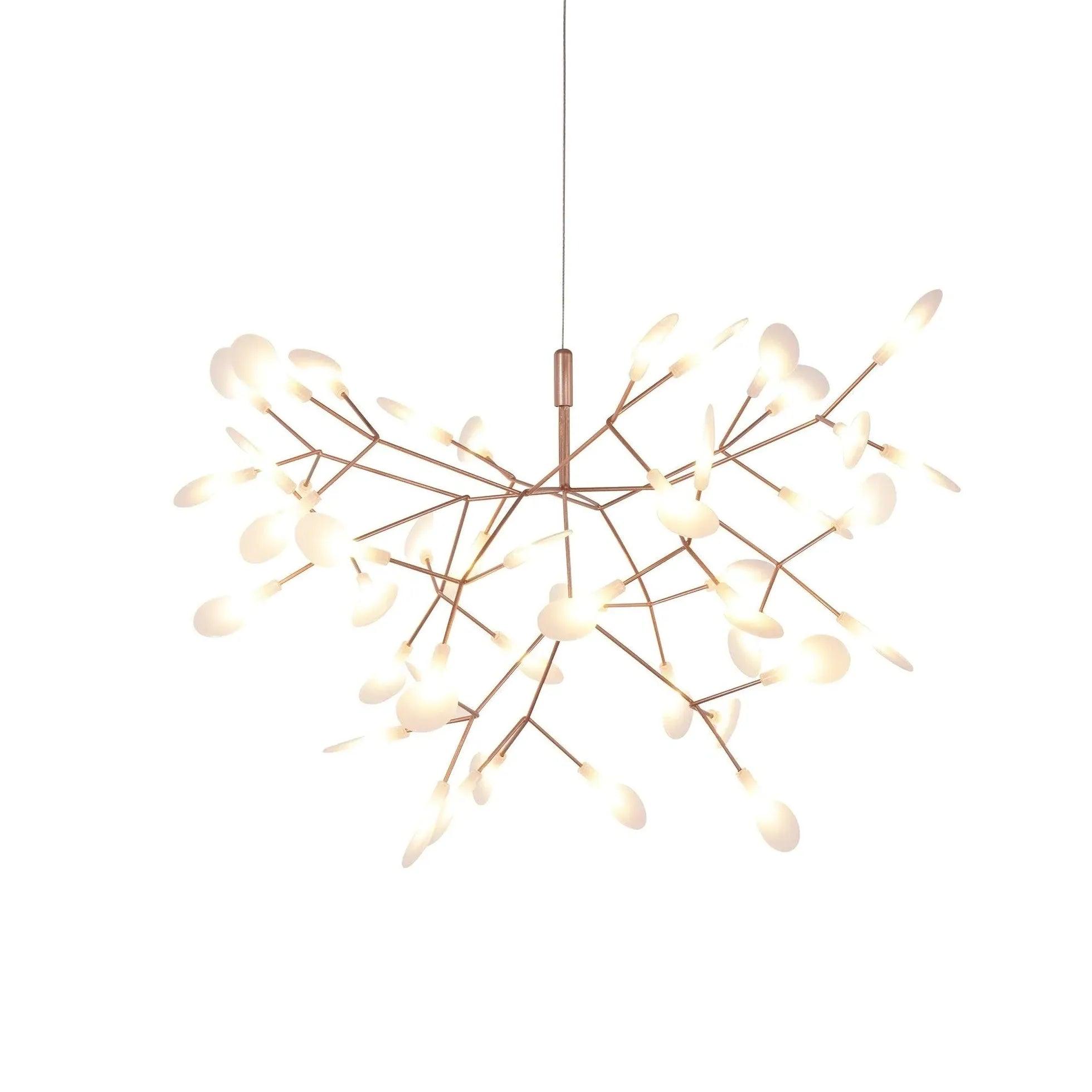 Elegant Rose Gold LED Chandelier with Branch Design - Modern Crystal Ceiling Light Fixture for Dining Room, Bedroom & Living Room Decor
