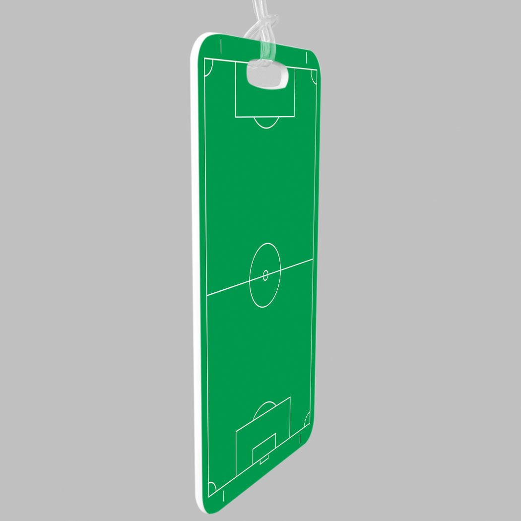 ChalkTalkSPORTS Soccer Luggage Tag & Bag Tag with Standard Field Lines - Perfect for Soccer Players, Travelers & Sports Fans