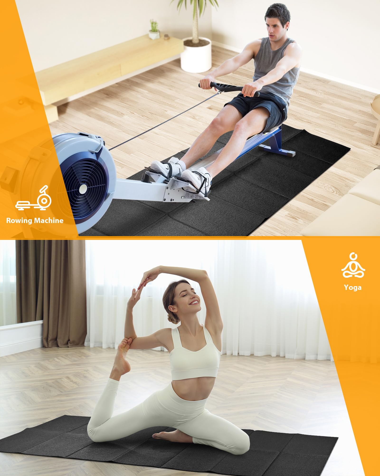 Foldable Treadmill Mat - Non-Slip Shock Absorbing for Home Gym