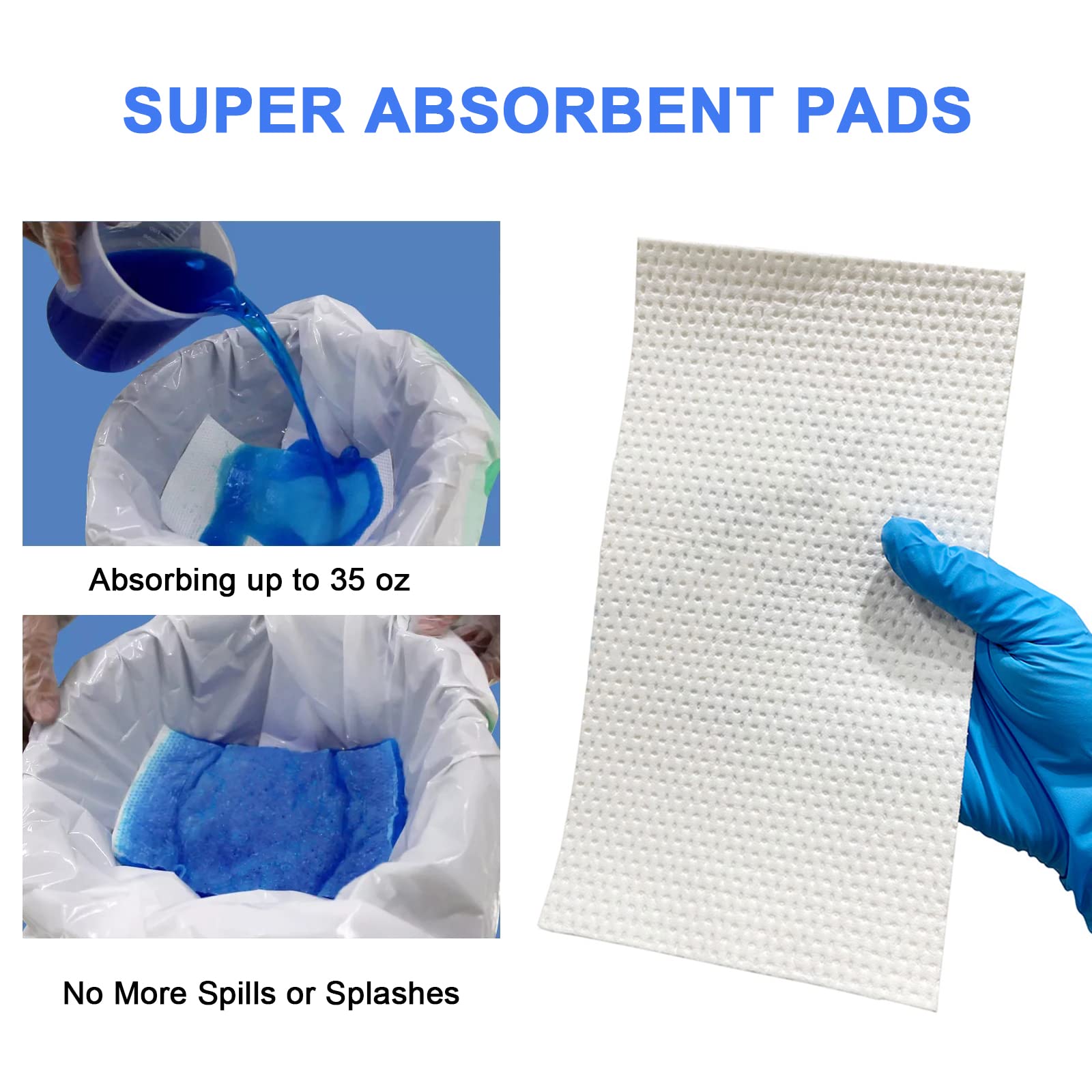 **Disposable Bed Pan Liners with Super Absorbent Pads (30 Pack) - Waterproof Commode Liners for Elderly Care, Bedside Toilet Chairs & Portable Toilets - Ideal for Home, Hospital & Travel Use**