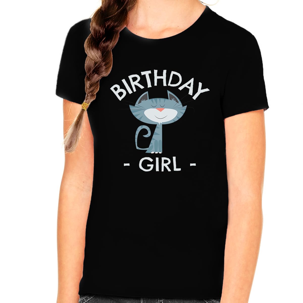 Fire Fit Designs Birthday Girl Shirt - Happy Birthday T-Shirt for Girls - Cute Kitten Birthday Outfit - Perfect for Birthday Parties & Celebrations