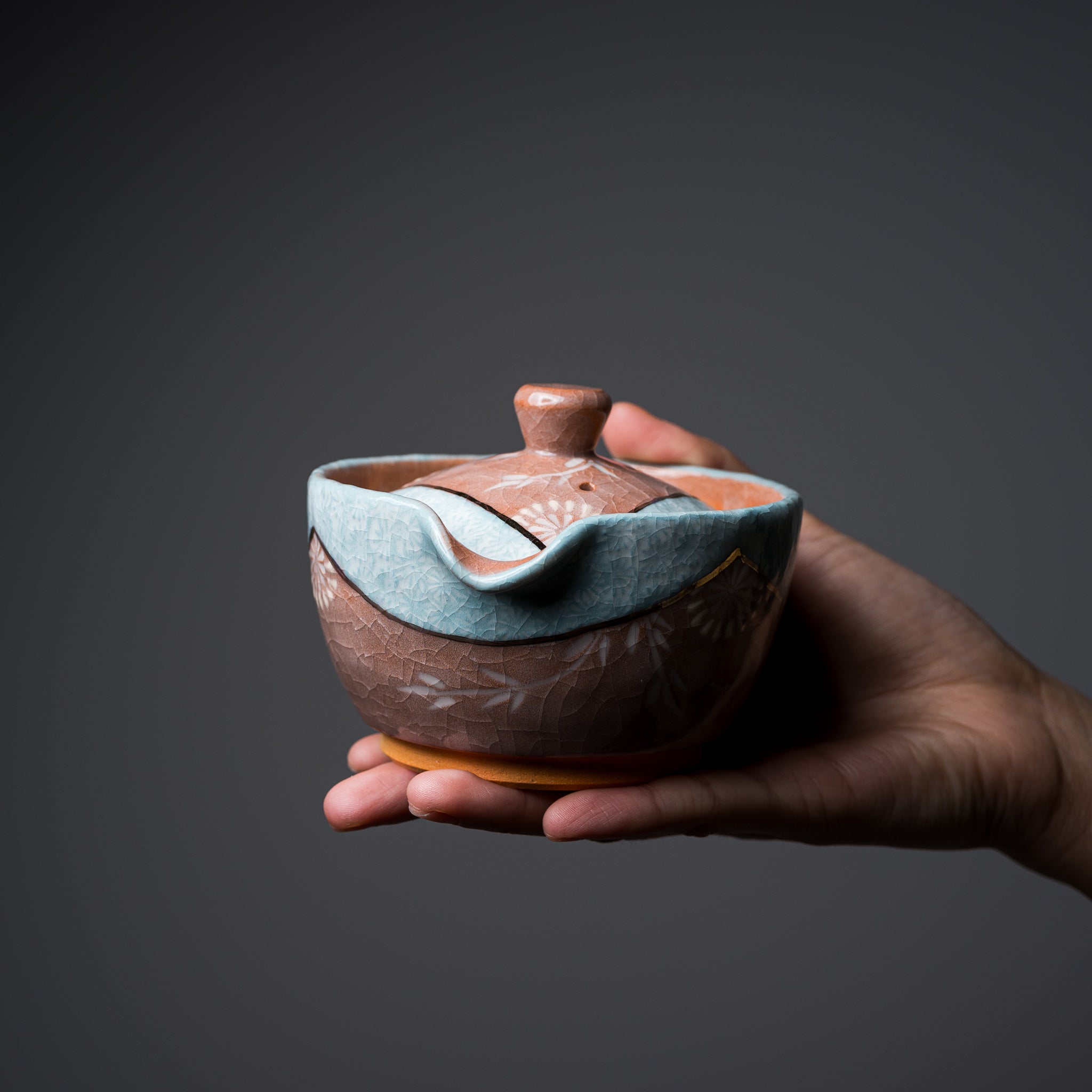Handmade Kyoto Kiyomizu Ware Hohin Teapot - Traditional Japanese Karakusa Blue Ceramic Teapot for Matcha, Sencha & Green Tea Brewing | Perfect for Tea Ceremonies & Home Use