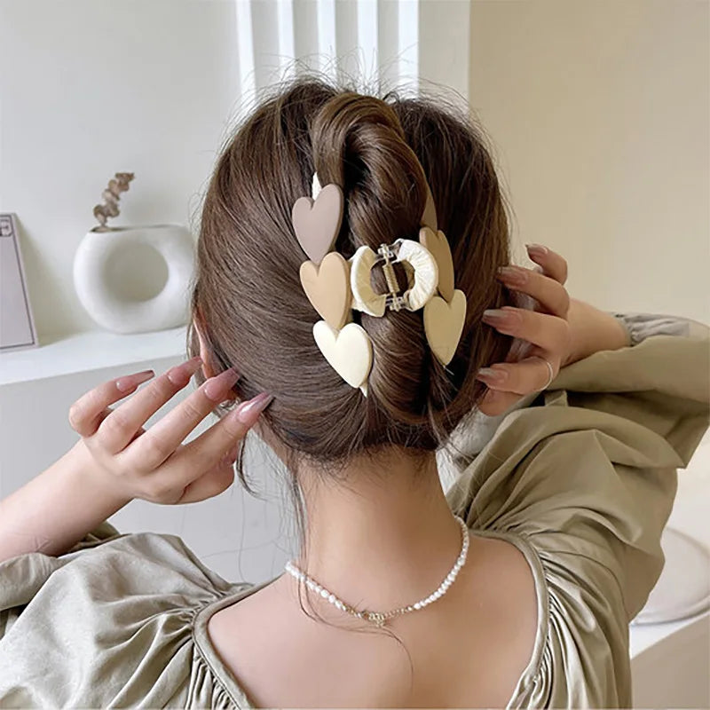 Heart-Shaped Large Hair Claw Clip - Romantic & Stylish Hair Accessory for Women, Girls | Perfect for Valentine's Day, Weddings, Date Nights & Everyday Use