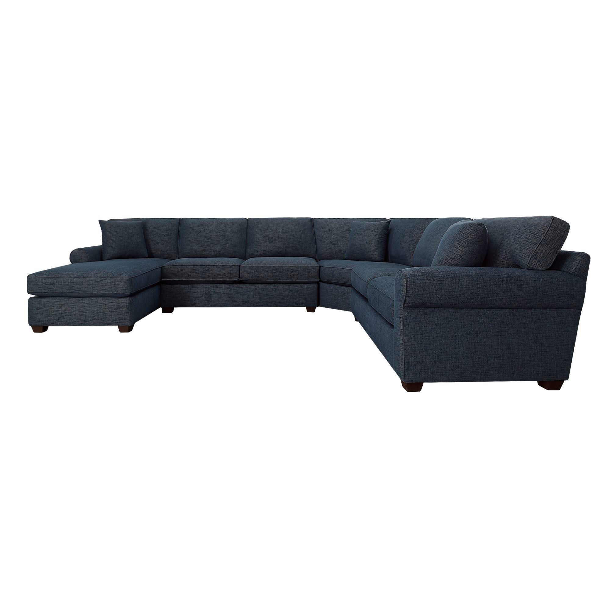 4-Piece Left Chaise Wedge Sectional Sofa with Connector - Modern Living Room Furniture for Small Spaces & Apartments