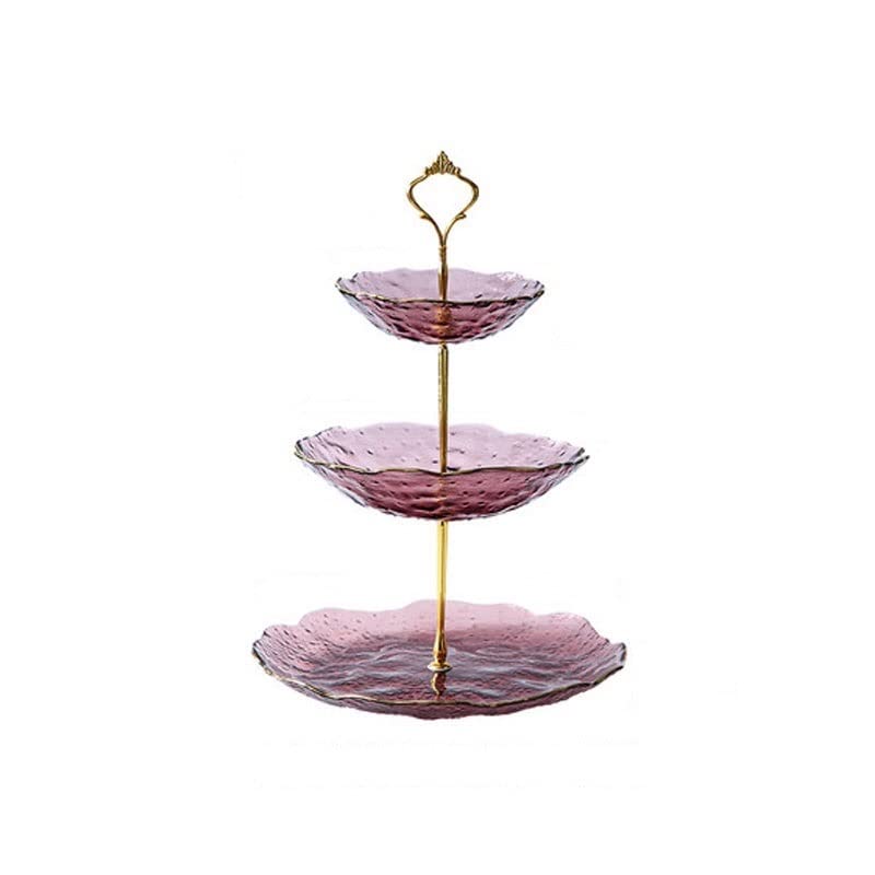 Vintage Multi-Layer Glass Cake Stand - Elegant Double Tier Dessert Display for Wedding, Party & Home Decor | Large Retro Cake Plate for Fruits, Snacks, Candy | Perfect for Tea Parties, Bridal Showers & Bakery Displays (Color A)