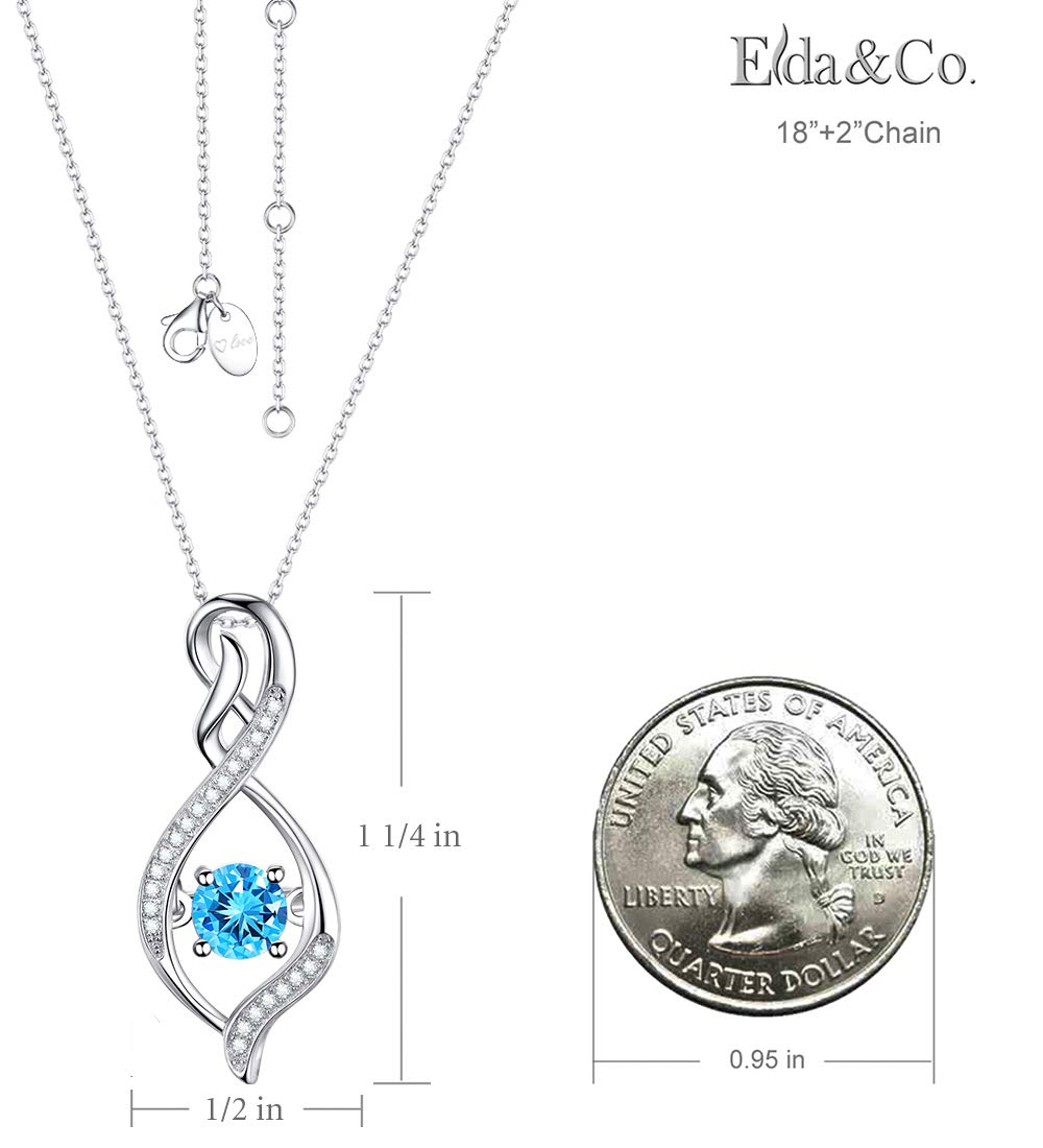 Endless Love Necklace for Women - March April May Birthstone Jewelry with Aquamarine & Emerald - Perfect Birthday Gift for Wife, Mom, Her | Elegant Pendant for Anniversaries, Valentine's Day & Special Occasions