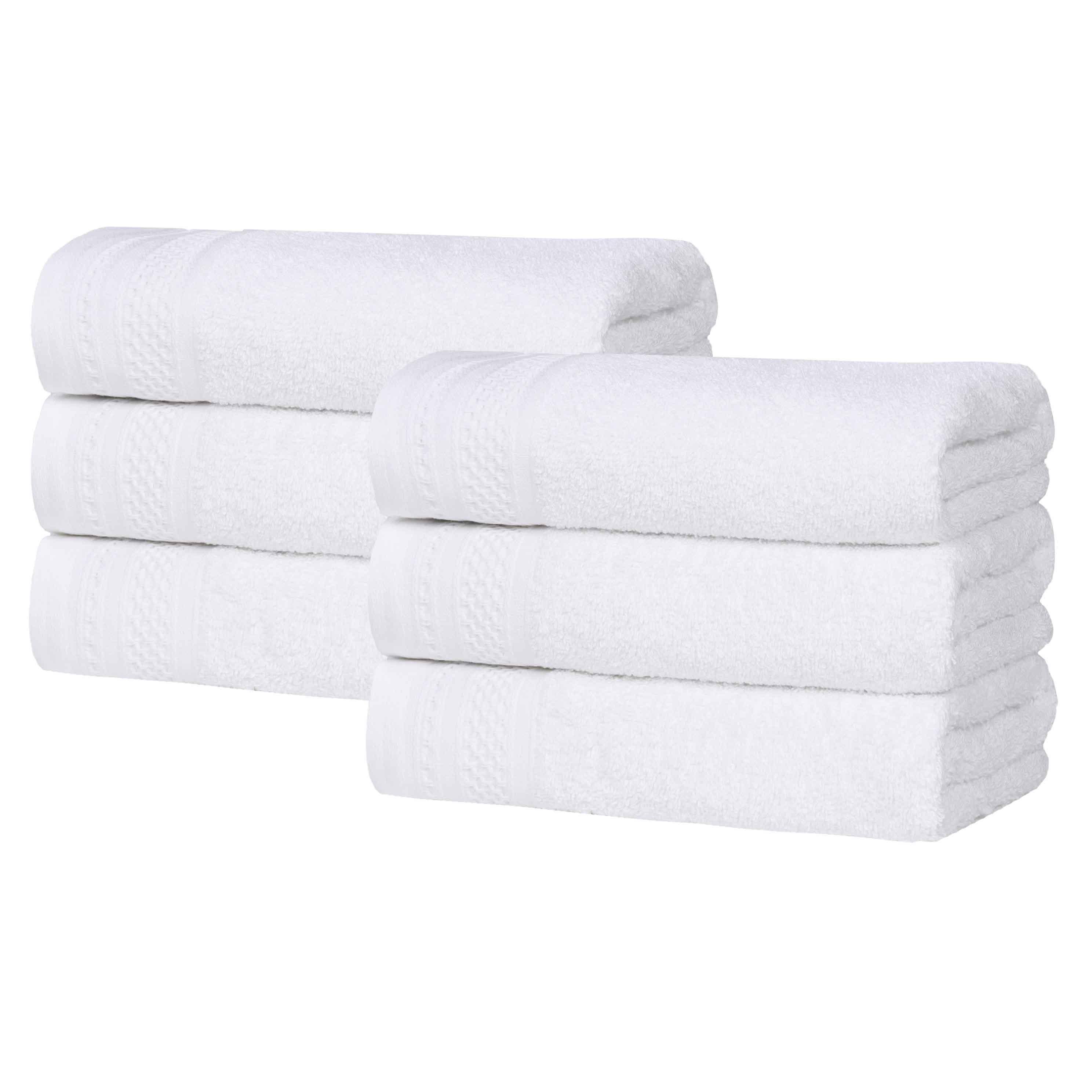 Premium Honeycomb Waffle Weave Cotton Hand Towels Set of 6 - Soft Absorbent Bath & Kitchen Towels for Guest Bathroom, Spa, Luxury Hotel Decor