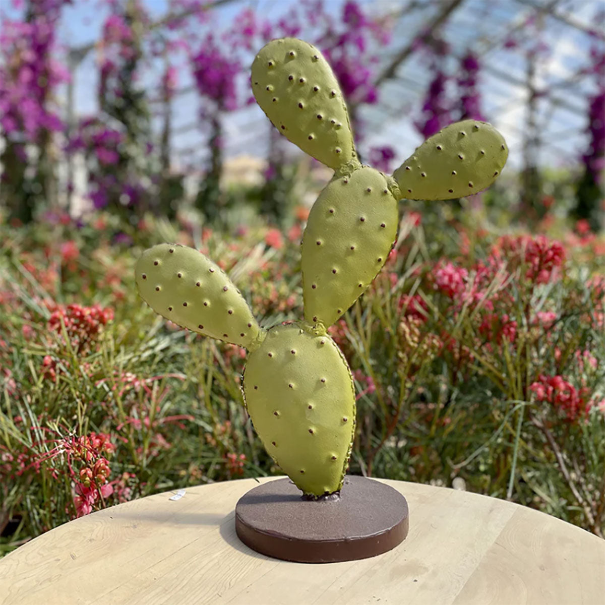 Small Cactus Wrought Iron Sculpture - Handmade Metal Desert Plant Decor for Home, Office & Garden - Perfect for Southwest & Boho Style Decorating