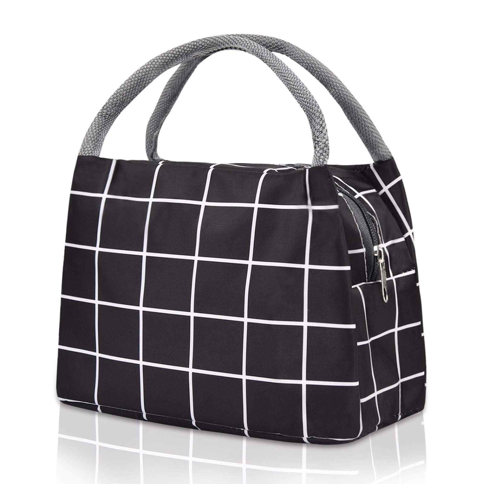 Insulated Lunch Bag for Adults - Small Cooler Tote for Work, School & Picnic - Leakproof Thermal Lunch Box for Women & Men (Black) | Perfect for Office, Hiking & Daily Commute