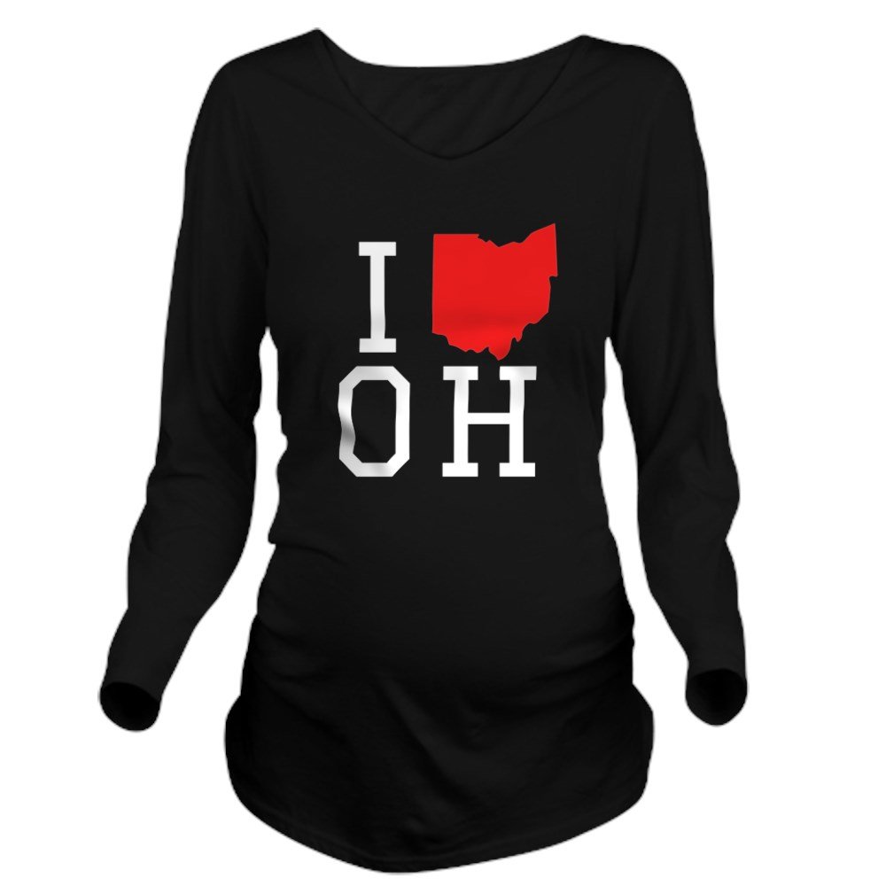 I Heart Ohio Long Sleeve Maternity T-Shirt - Comfortable Pregnancy Tee for Expecting Moms - Perfect for Casual Wear, Baby Showers & Family Photos