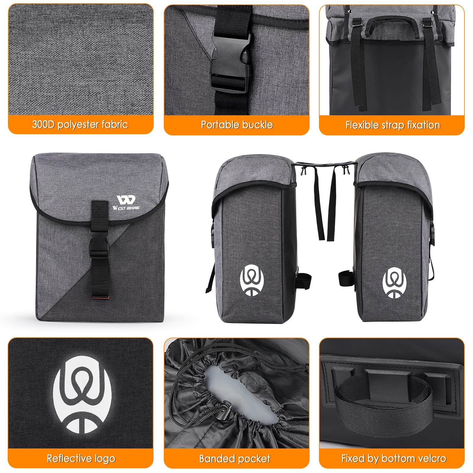 **35L Waterproof Bike Pannier Set - Bicycle Trunk Bag & Rack Bag with Rain Cover for Ebike, MTB, Road Bike | Perfect for Commuting, Touring & Outdoor Adventures**