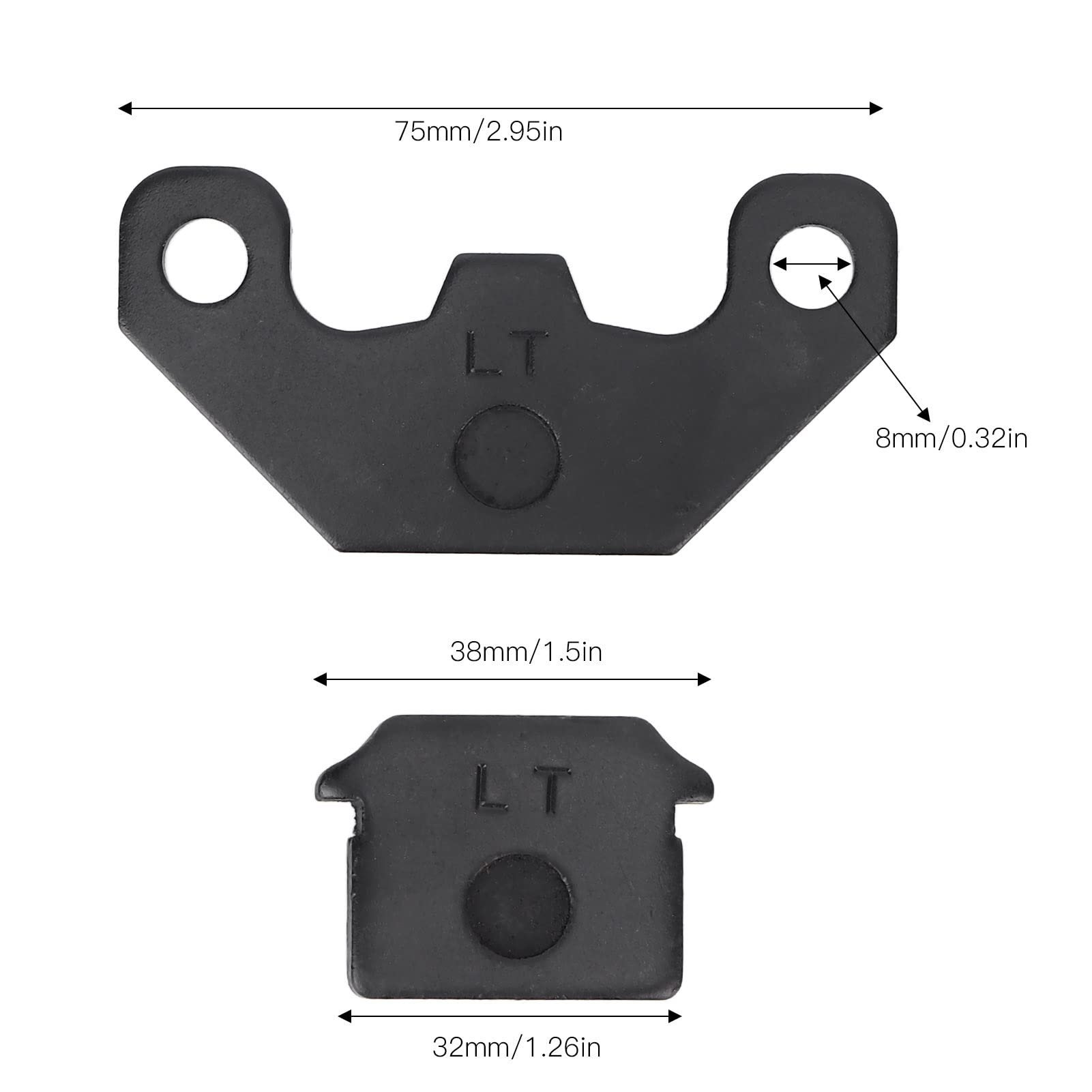 High-Performance Motorcycle Brake Pads 2Pcs Set - Front & Rear Iron Copper Brake Disc Shoes for ATV, Dirt Bikes & Quads - Durable Chinese Import Brake Shoe Set for Off-Road & Street Riding