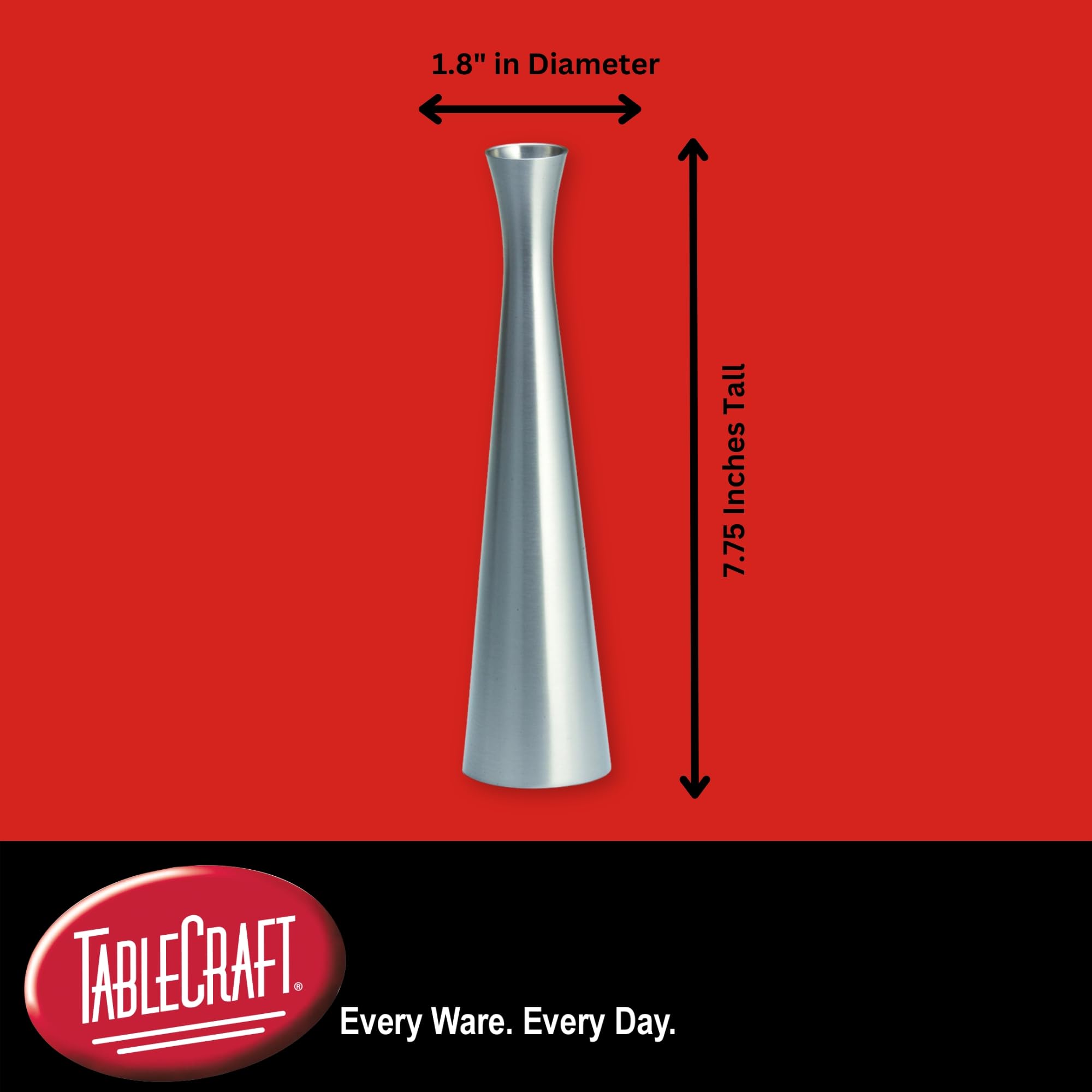 Tablecraft 268 8-Inch Silver Metal Flower Vase - Elegant Home Decor for Centerpieces, Weddings & Dining Table Arrangements