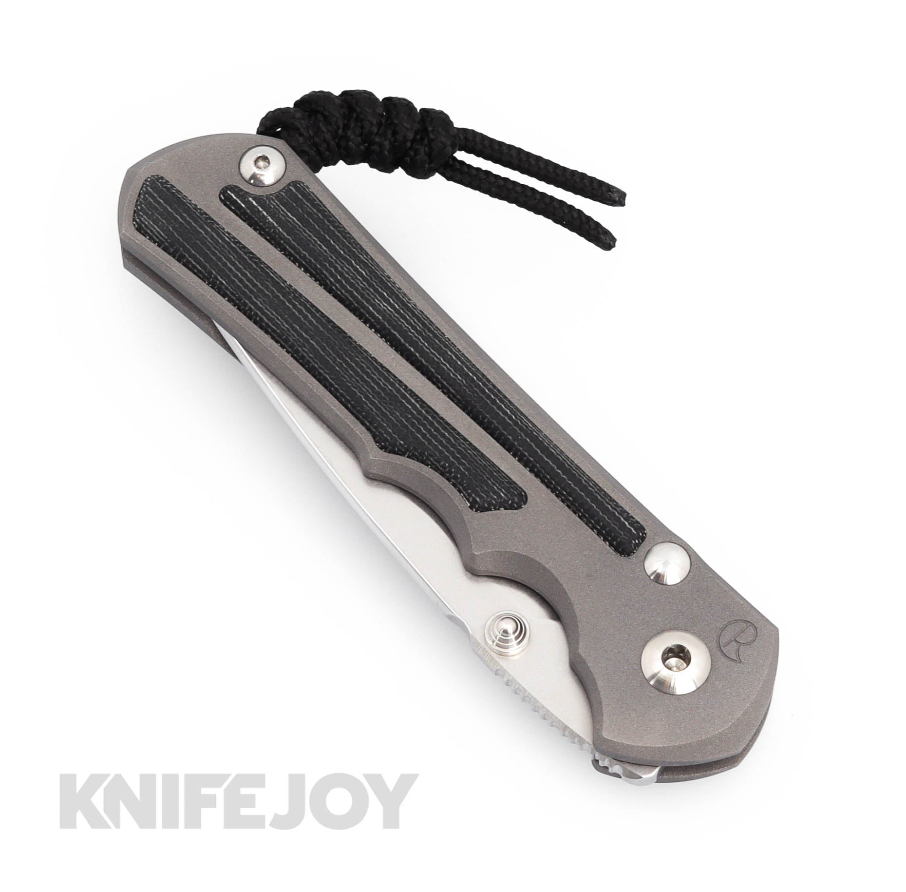 Chris Reeve Knives Large Inkosi Left-Handed Drop Point Folding Knife - MagnaCut Blade, Black Canvas Micarta Inlay & Titanium Handles - EDC, Camping, Hunting & Outdoor Survival Tool
