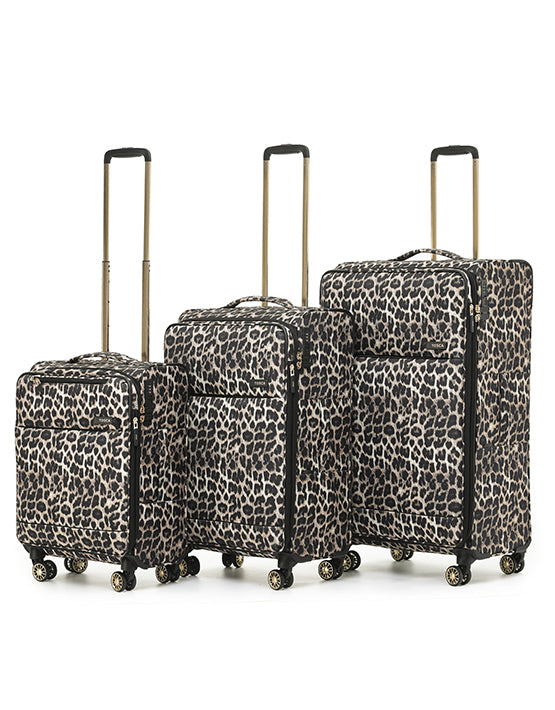 Tosca SO LITE AIR5055 3-Piece Lightweight Luggage Set - Leopard Print Suitcases for Travel, Vacation & Business Trips