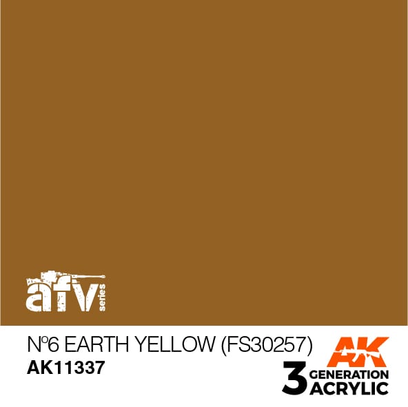 AK 3rd Generation No.6 Earth Yellow Paint (FS30257) - Perfect for Military Model Kits, DIY Projects & Scale Modeling