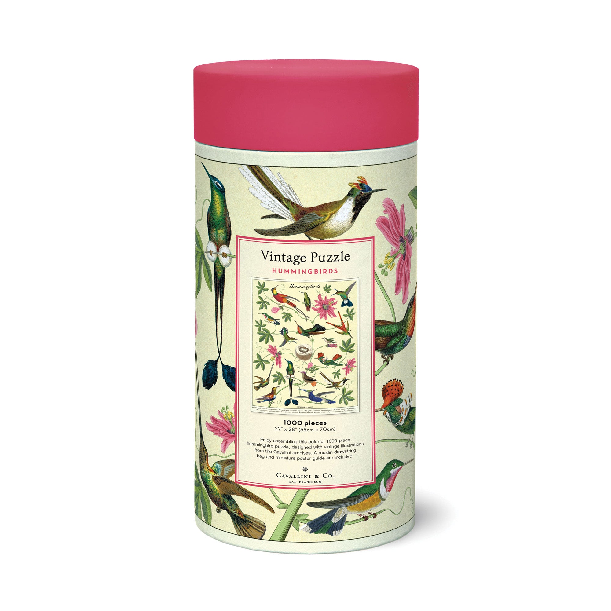 1,000 Piece Vintage Hummingbirds Jigsaw Puzzle - Beautiful Bird Art for Adults & Kids - Perfect for Family Game Night & Relaxation