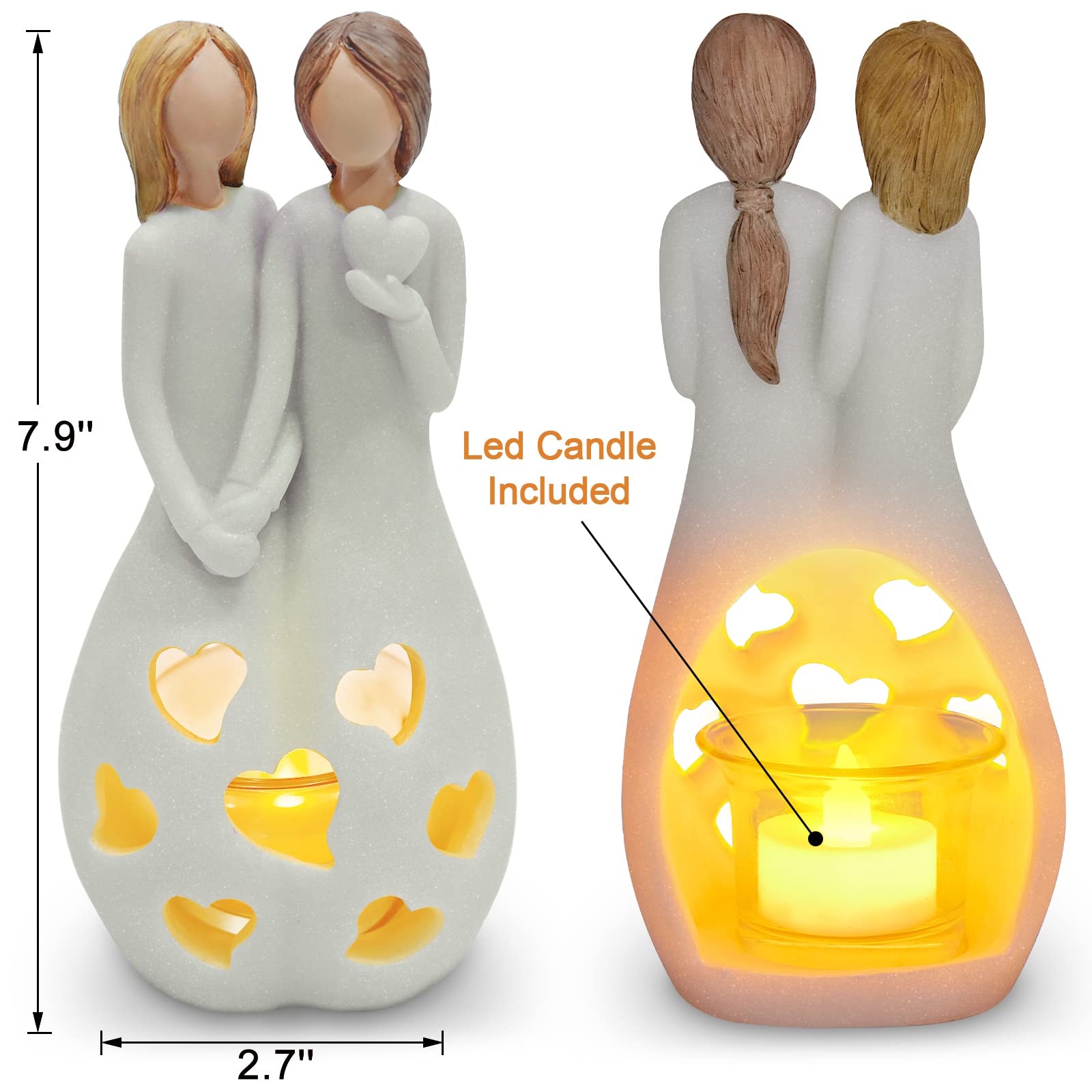Thoughtful Birthday Gift for Sister - Elegant LED Flameless Candle Holder with Flickering Flame Effect | Perfect Women's Friendship Gift for Best Friend | Ideal for Home Decor, Bedroom Ambiance & Relaxation Moments
