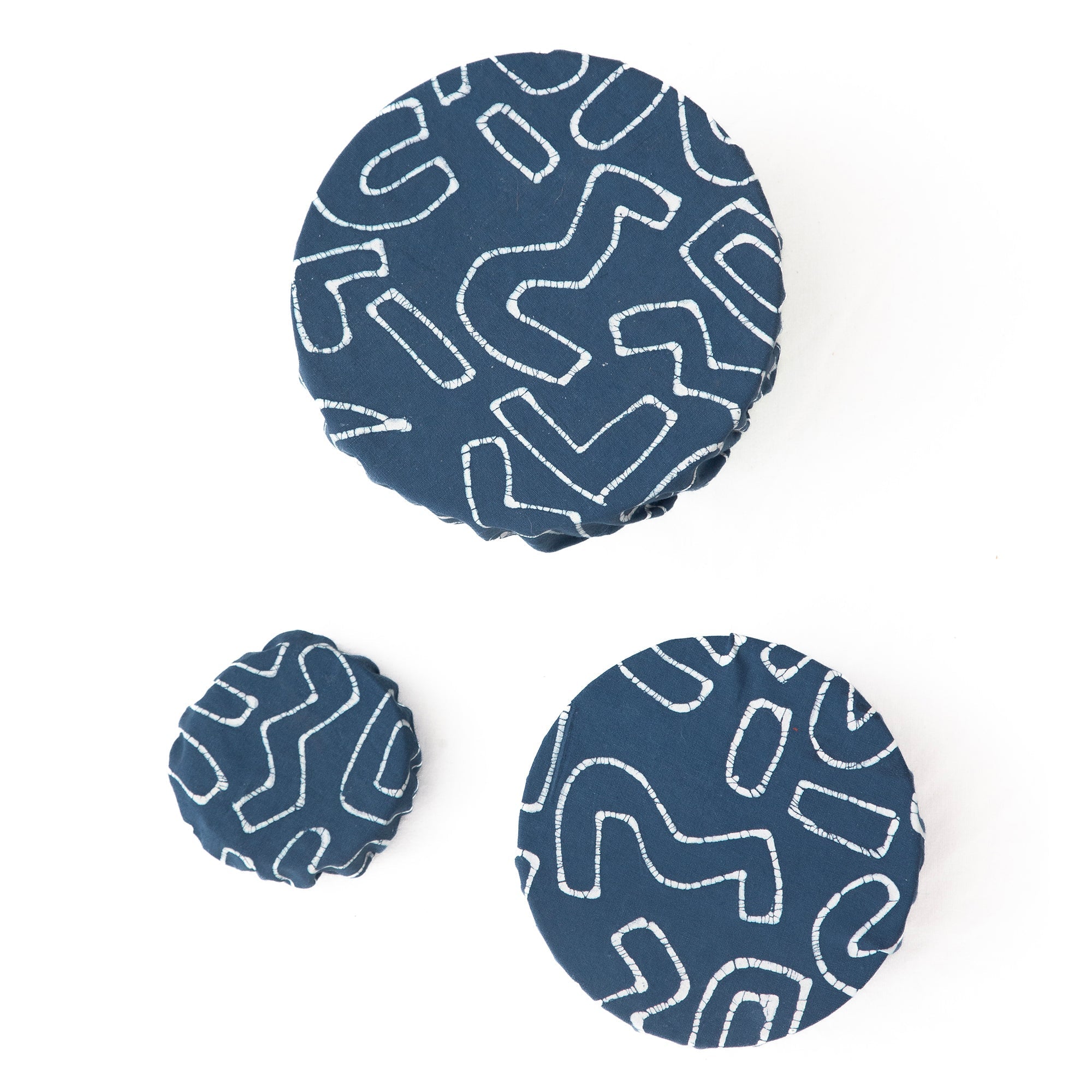 Kuba Blues Outline Indigo Bowl Cover - Handmade Cotton Bowl Cozy for Dining Table Decor, Kitchen Accessories & Home Organization | Perfect for Parties, Picnics & Everyday Use