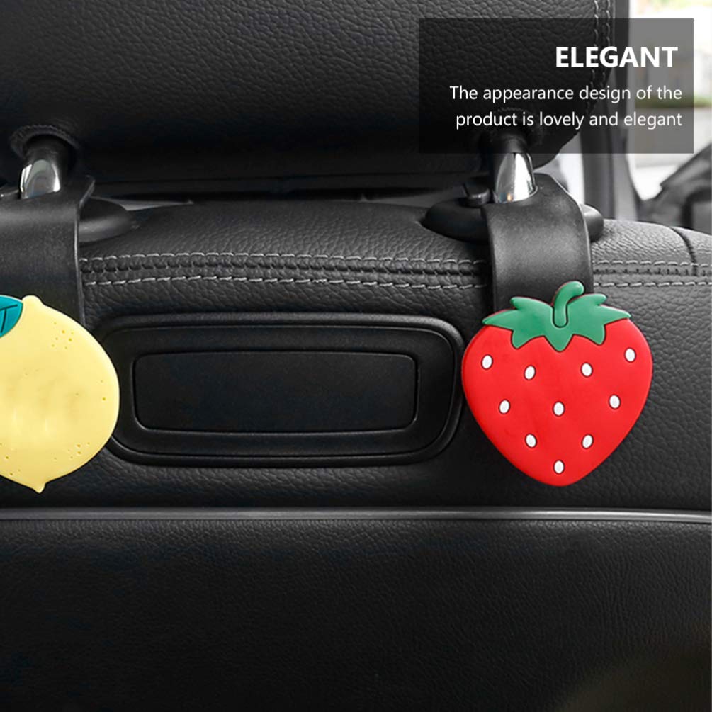 BESPORTBLE 6pcs Strawberry Car Hooks - Cute Headrest Hangers for Car Seat & Truck Organization - Perfect for Road Trips & Travel