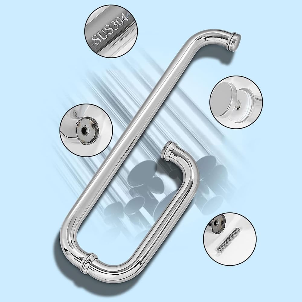 Sliding Shower Door Handle Replacement for Glass Doors - 425mm+225mm | Bathroom Hardware Accessories for Shower Enclosures