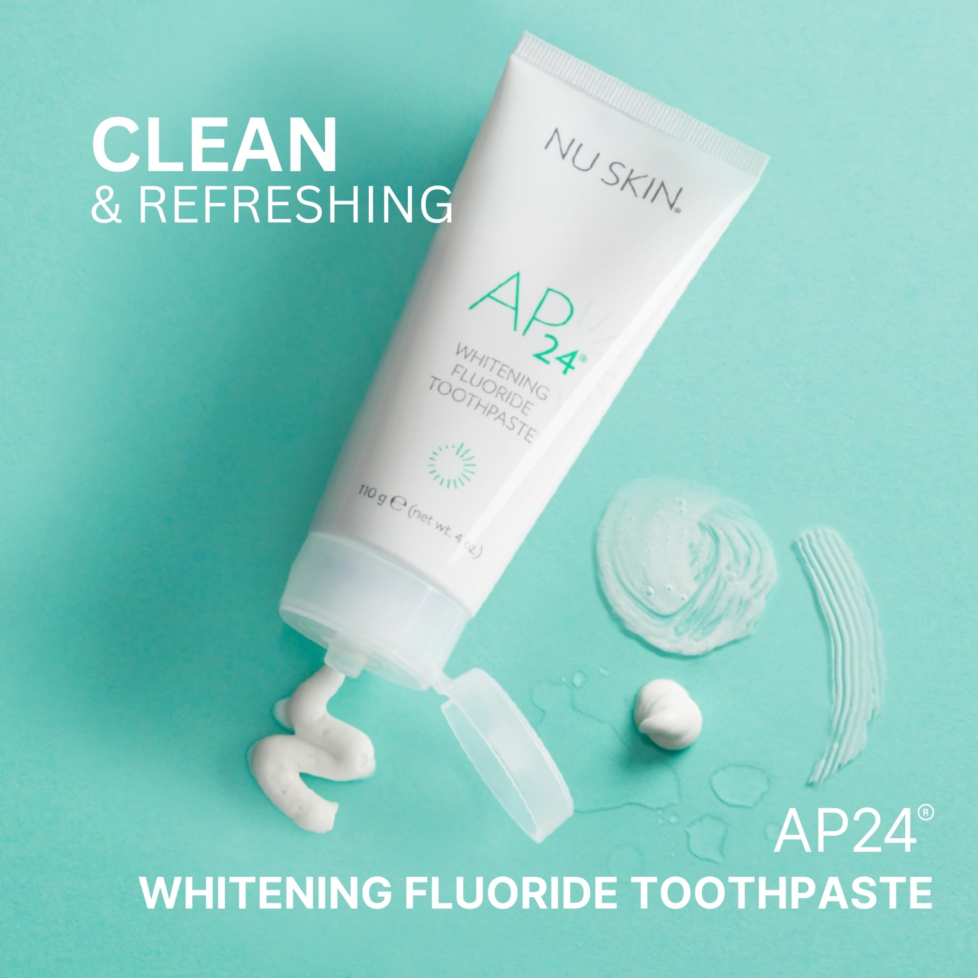 Nu Skin AP 24 Whitening Fluoride Toothpaste 4oz - Brightens & Whitens Teeth, Prevents Cavities with Vanilla Mint Flavor (1 Pack) - Perfect for Daily Oral Care & Stain Removal