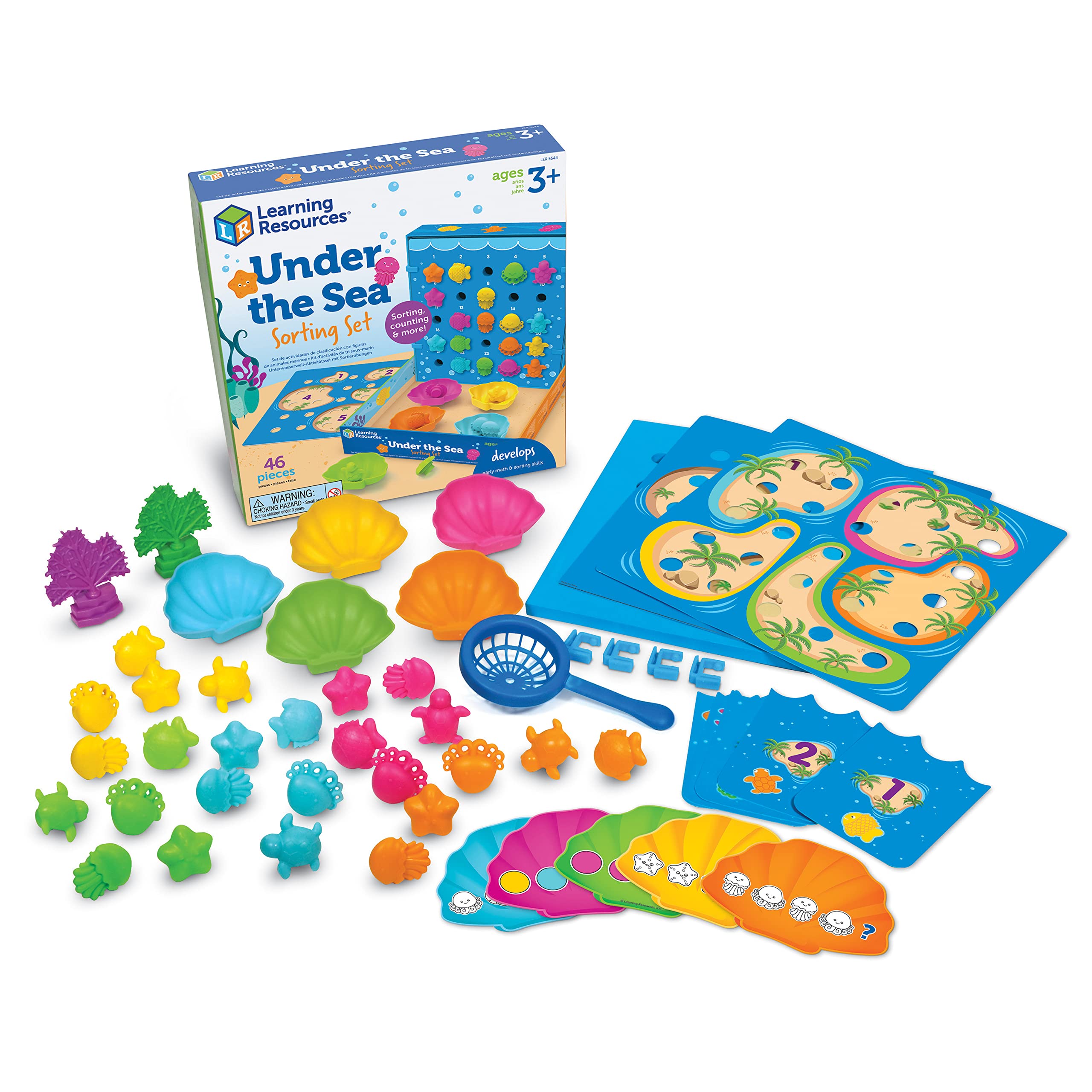 Learning Resources Under The Sea Sorting Set - Educational Toddler Toys for Color Recognition & Math Skills, 44-Piece Preschool Learning Activities for Kids Ages 3+ | Perfect for Classroom, Homeschool & Sensory Play