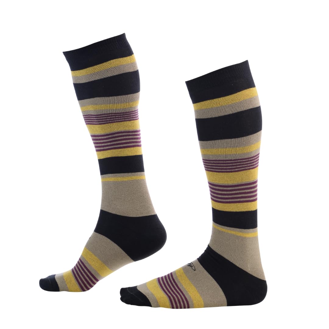 Premium Cotton Dress Socks for Men - 3 Pack Over the Calf Comfort Socks | Size 7-11 & 12-16 | Multi-Fashion Style for Business, Formal & Casual Wear | Office, Wedding & Everyday Use