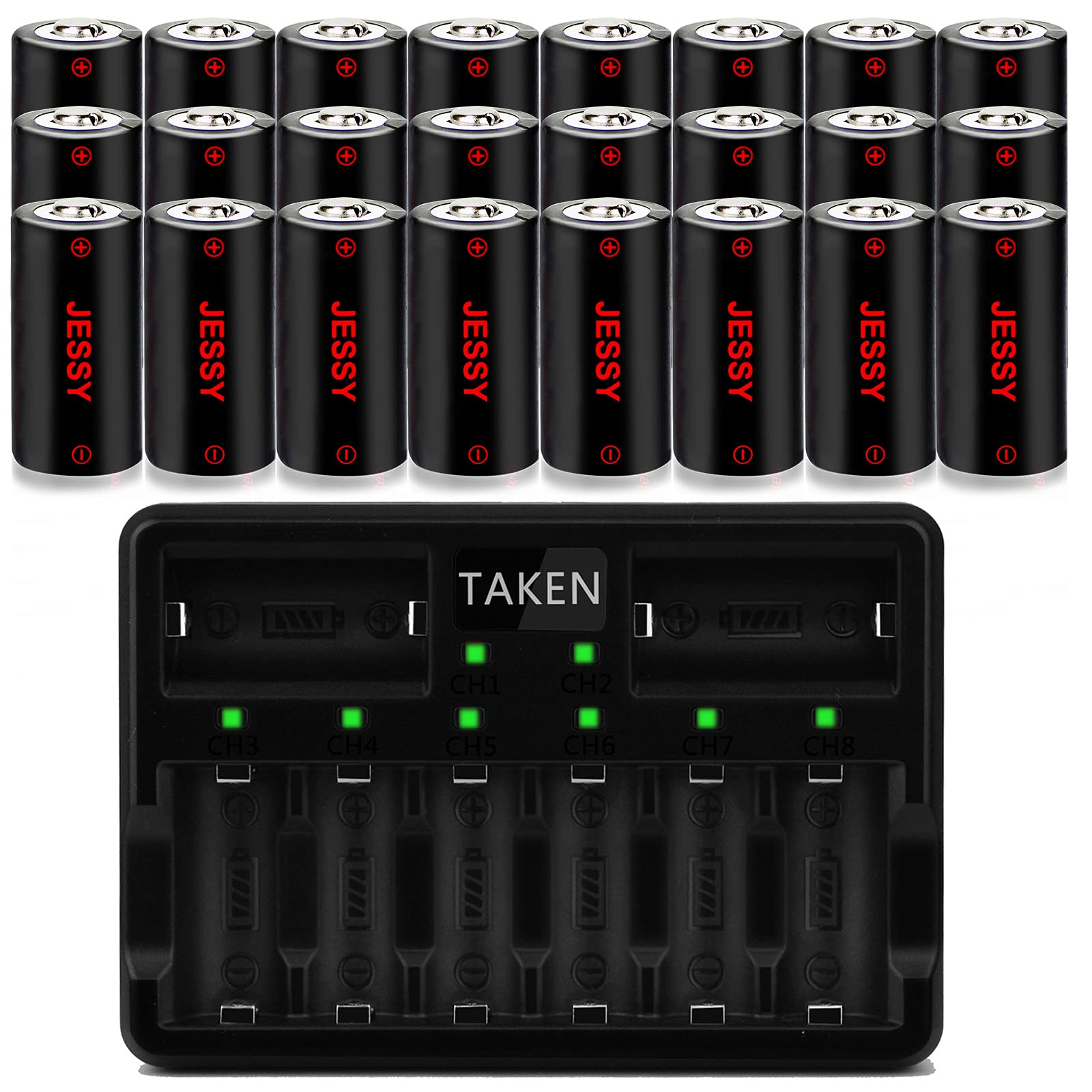24-Pack Rechargeable Batteries with Charger for Arlo Security Cameras (VMK3200/VMC3030/VMS3330/3430/3530) - Long-Lasting Power for Home Security & Flashlights | Perfect for Continuous Surveillance & Emergency Lighting