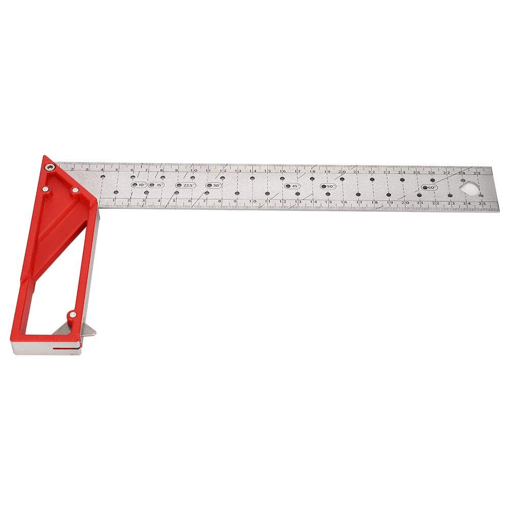 Famus 30cm Stainless Steel Right Angle Ruler - 45°/90° Precision Woodworking Try Square for Carpentry, DIY Projects & Engineering Measurements | Durable Metal Square Tool for Woodworkers, Craftsmen & Hobbyists