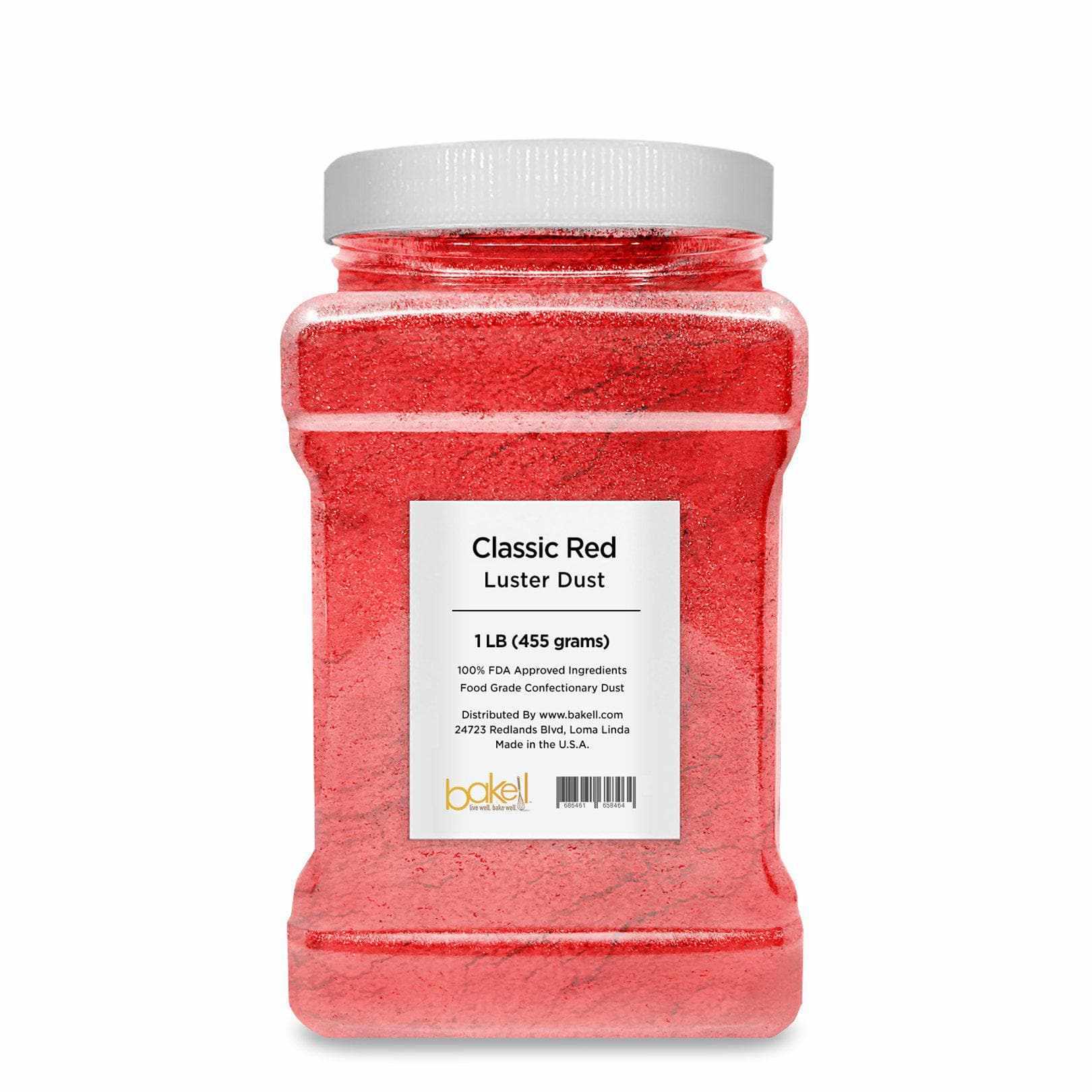 Bakell Classic Red Luster Dust - Edible Food Grade Pearl Powder for Cake Decorating, Cookies, Cupcakes & Chocolate Making - Perfect for Baking, Wedding Cakes & DIY Desserts
