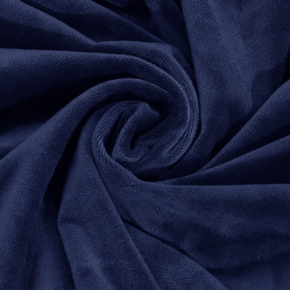 LiveGo Velvet Stretch Recliner Corner Single Seat Sofa Cover - Reversible 1 Seat Protector for Sectional & Living Room Couches - Navy Blue - Perfect for Pet Protection & Home Decor Upgrade