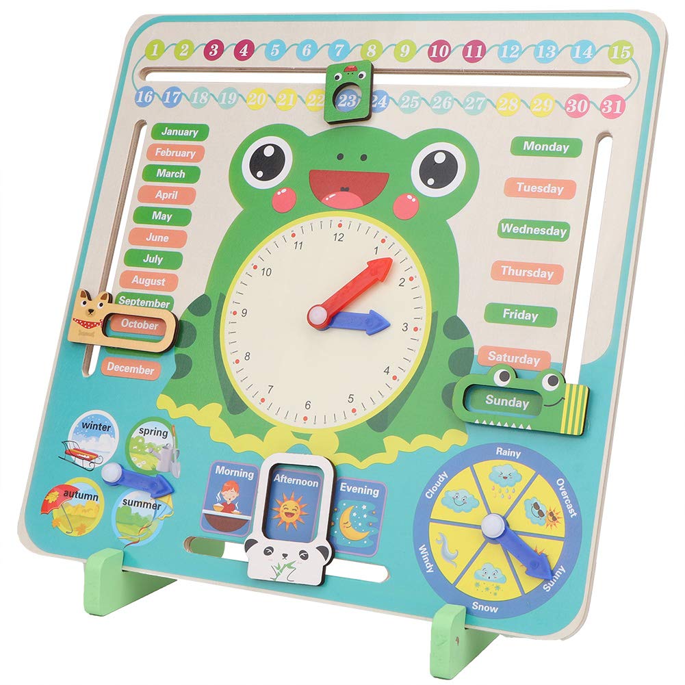 Zerodis Wooden Multifunctional Calendar Clock - Educational Learning Toy for Kids | Perfect for Classroom, Homeschooling & Montessori Activities