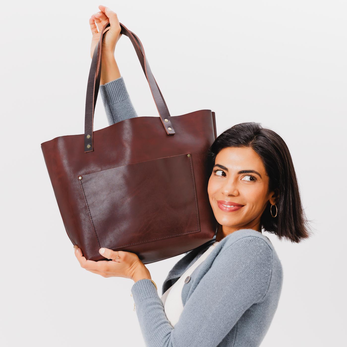 Almost Perfect' Genuine Leather Tote Bag for Women - Stylish Work Bag, Travel & Everyday Carry Purse - Premium Handmade Shoulder Bag for Office, Commute & Shopping