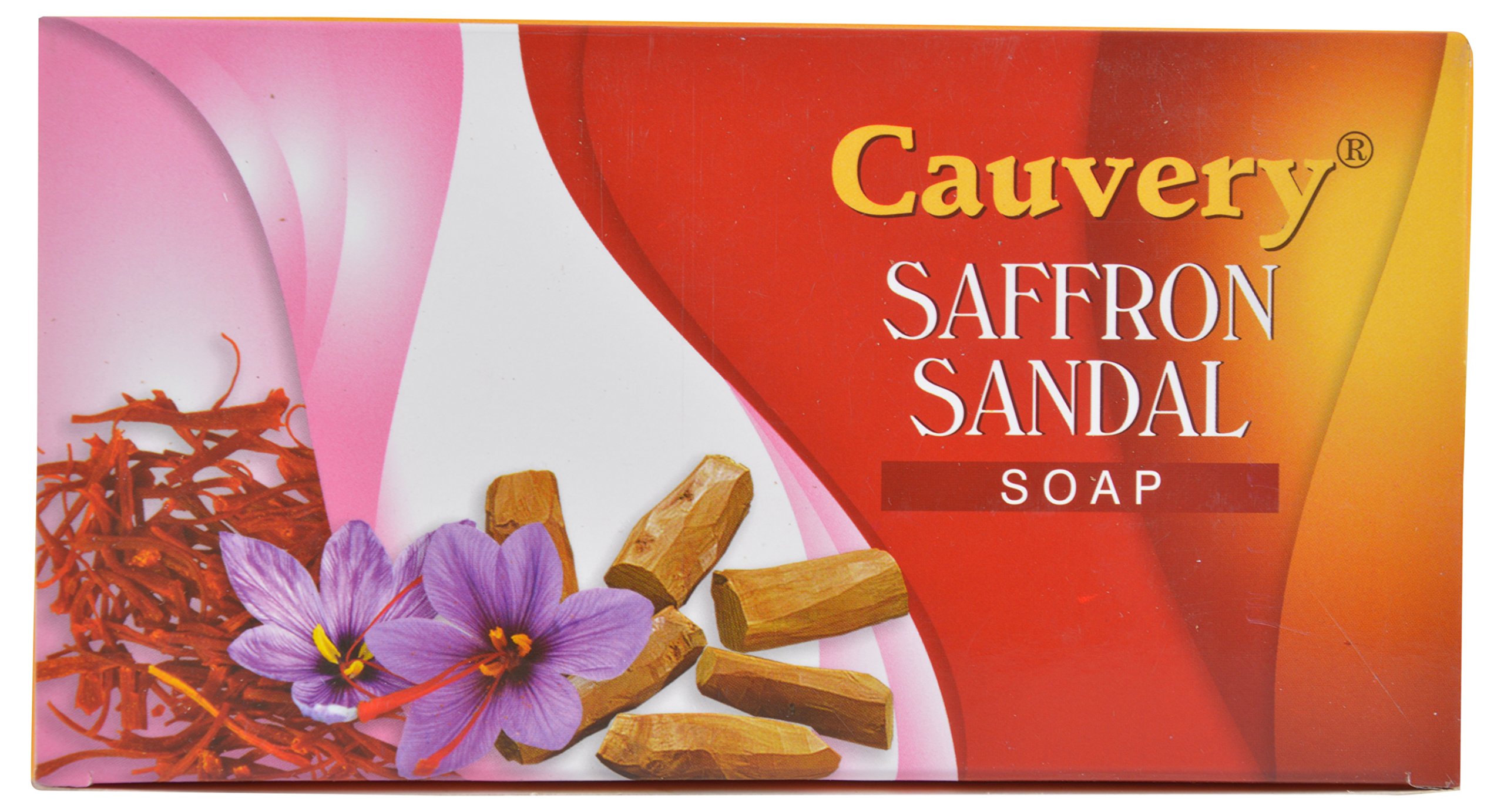 Premium Cauvery Saffron Sandal Soap - 3 Pack (125g Each) | Natural Ayurvedic Skin Care for Glowing Complexion | Perfect for Daily Use, Gifts & Spa Treatments