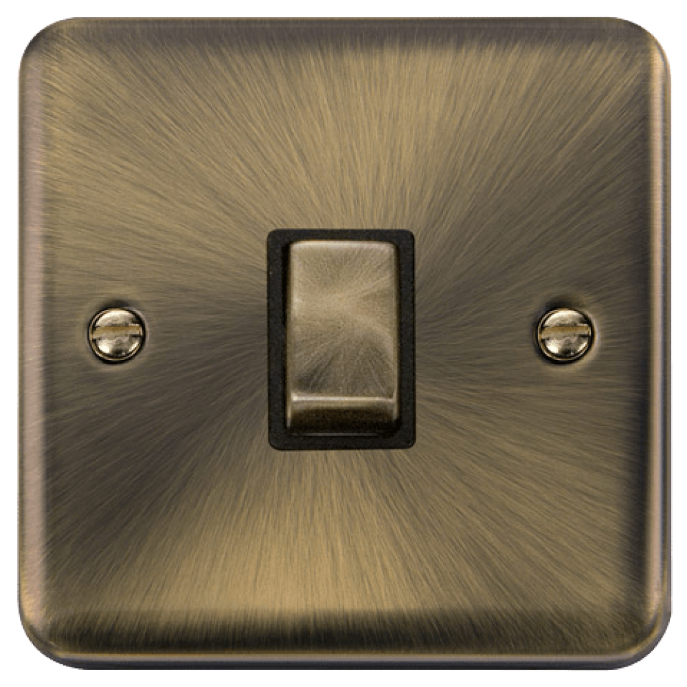 Click Deco Plus Antique Brass 20A Double Pole Switch DPAB722BK - Vintage Style Electrical Switch for Home, Office & Commercial Use
