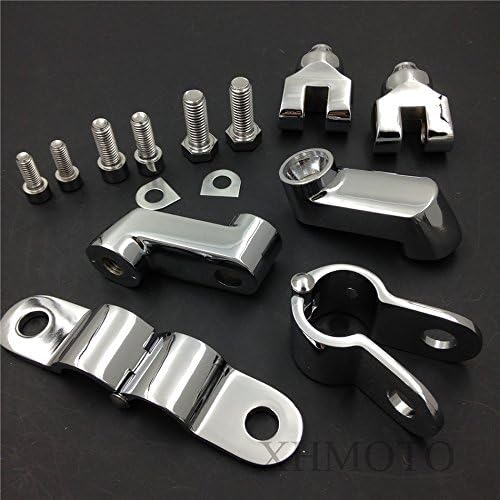 Motorcycle Chrome Longhorn Footpeg Mounts Clamp - Compatible with BSA, Norton, Triumph Bobber, Chopper, Cafe Racer, ATV, UTV & Scooter - Durable Riding Accessory for Custom Bike Builds & Off-Road Adventures