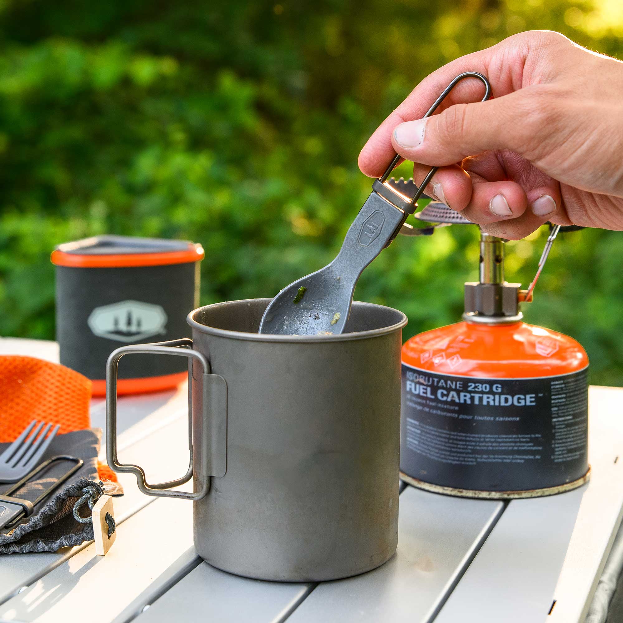 Tekk Trio Folding Cutlery Set - Compact Travel Utensils with Knife, Fork & Spoon | Lightweight Camping & Hiking Gear | Perfect for Backpacking, Picnics & Outdoor Adventures (Grey)