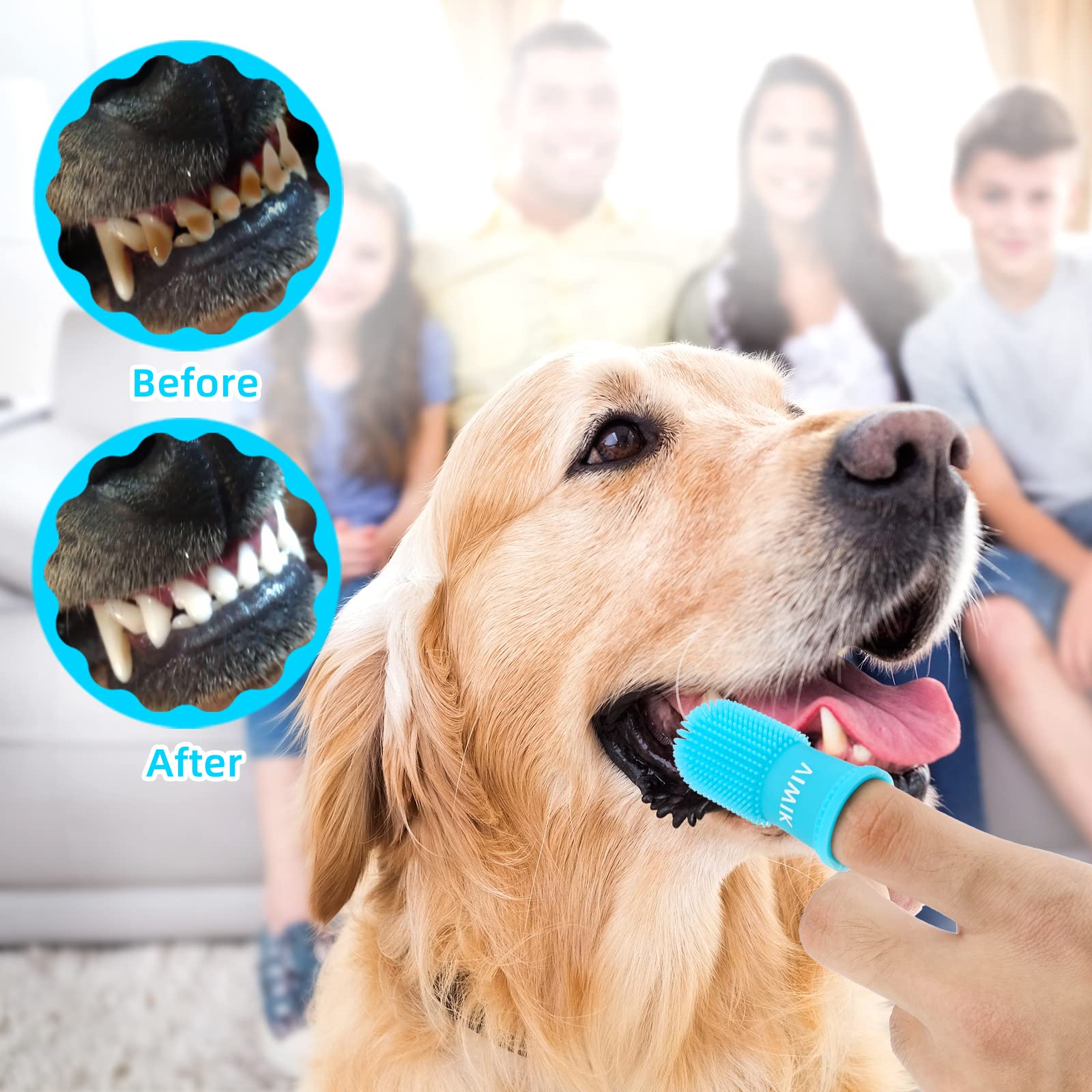 VIWIK 4-Pack Dog & Cat Toothbrush Kit - Finger Toothbrush for Small to Large Dogs & Puppies | Pet Dental Care & Teeth Cleaning Supplies | Perfect for Daily Oral Hygiene at Home
