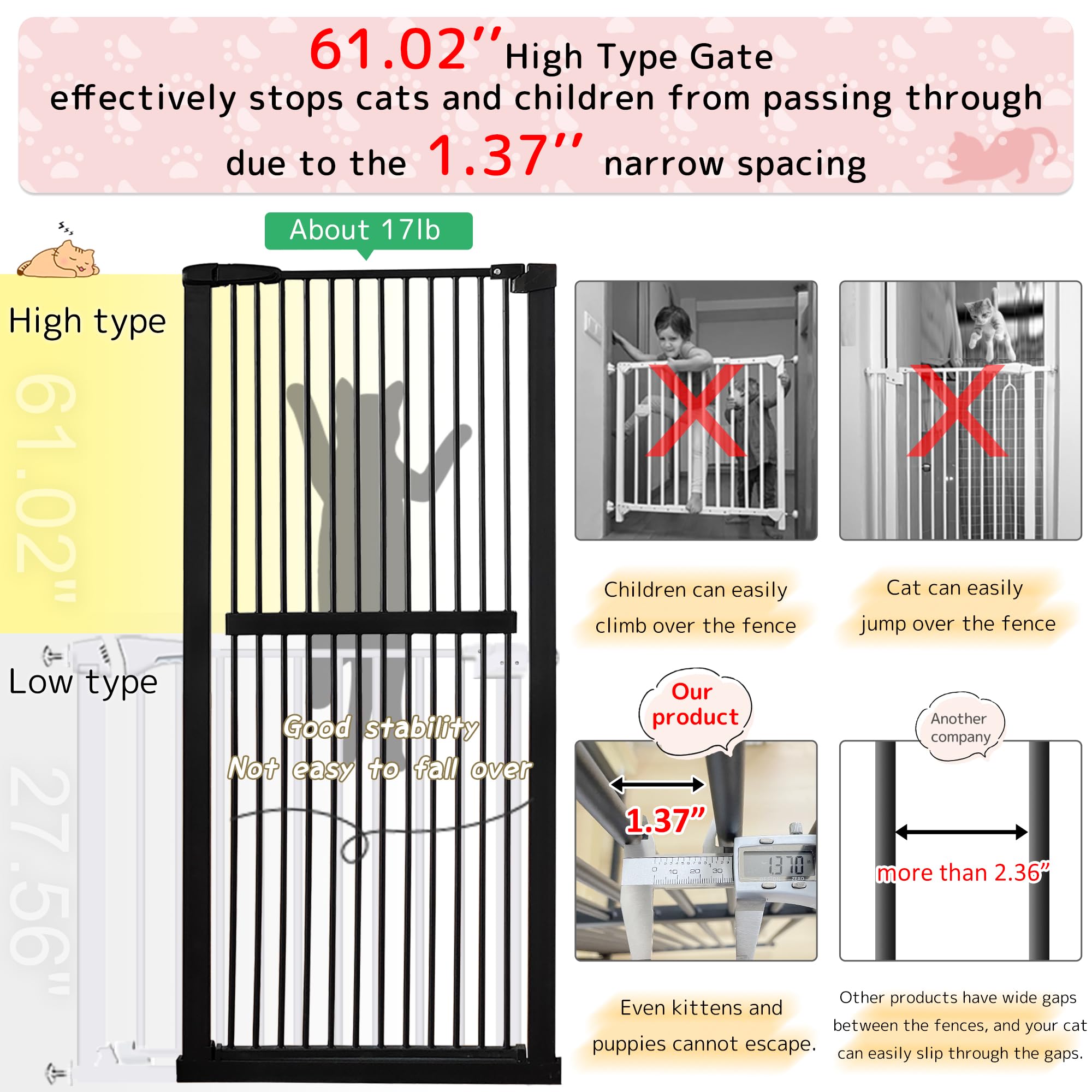 Extra Tall Cat Gate 61.02