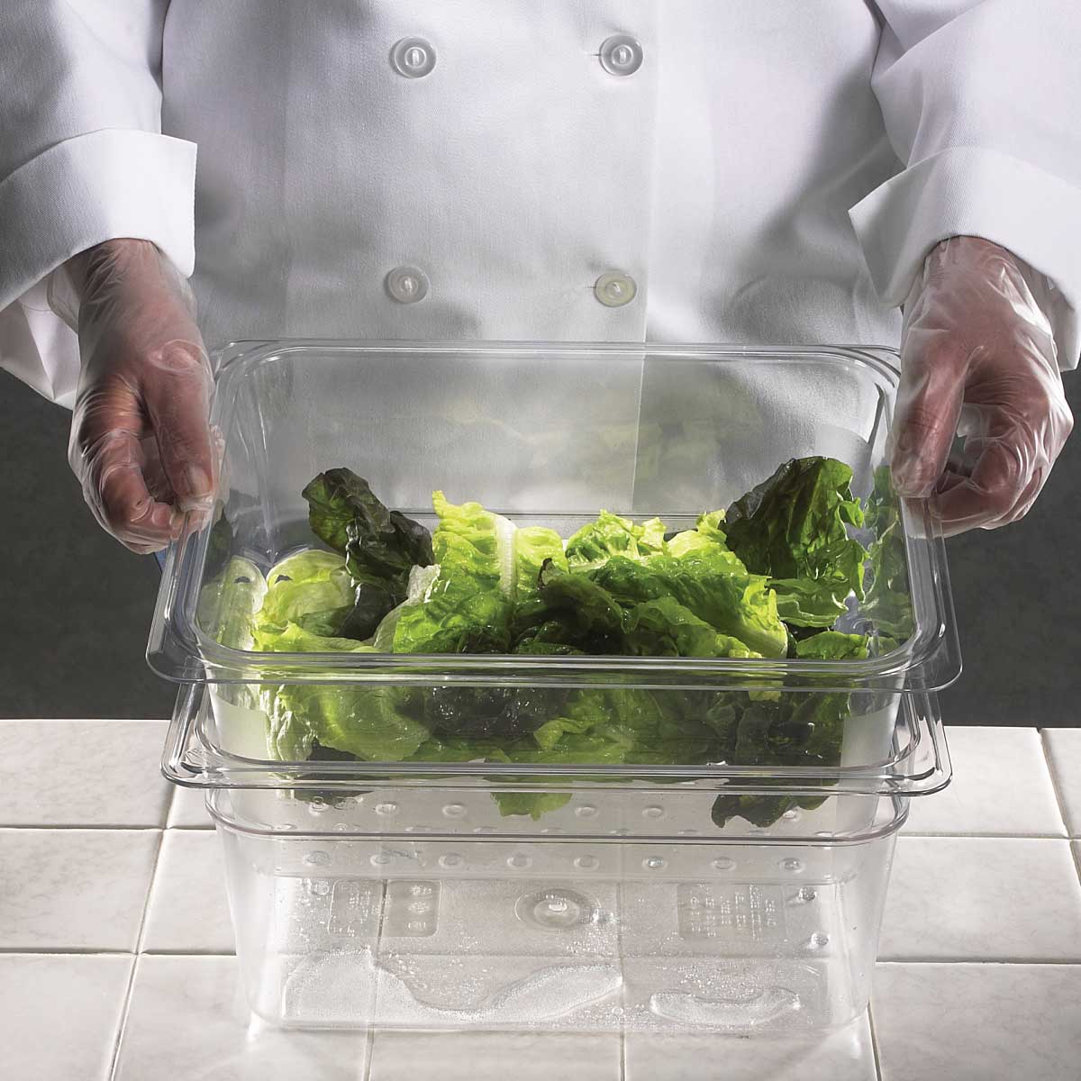 Cambro 25CLRCW135 Camwear 1/2 Size Clear 5