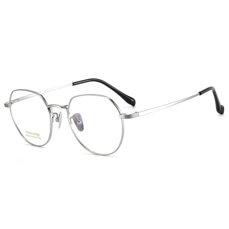 Bclear Women's Full Rim Flat Top Round Titanium Eyeglasses Frame 48669 - Lightweight & Durable Glasses for Work, Reading & Fashion - Perfect for Office, Study & Daily Wear