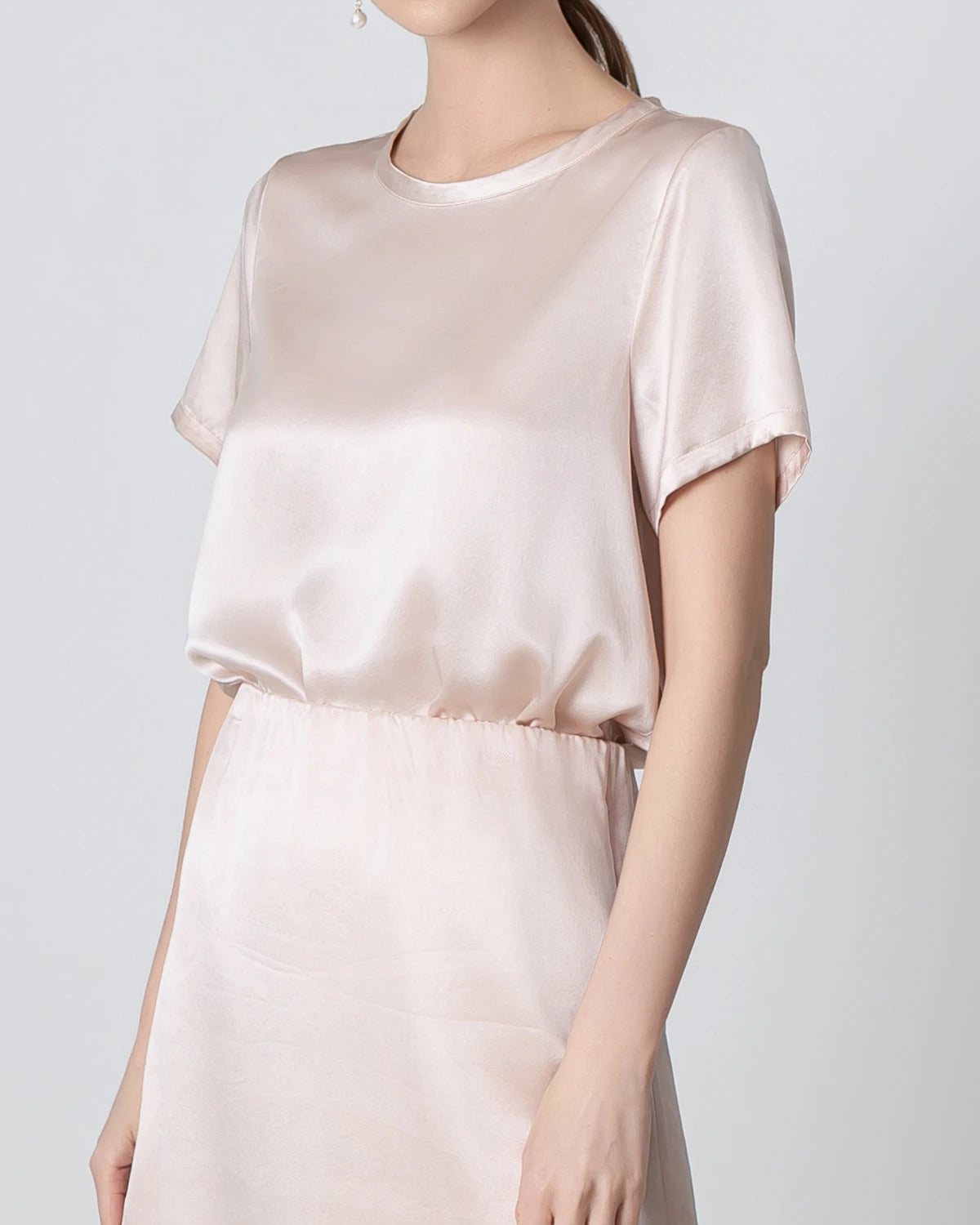 Elegant Short Sleeve Silk Blouse & Mini Skirt Set for Women | Summer Office Wear & Party Outfit