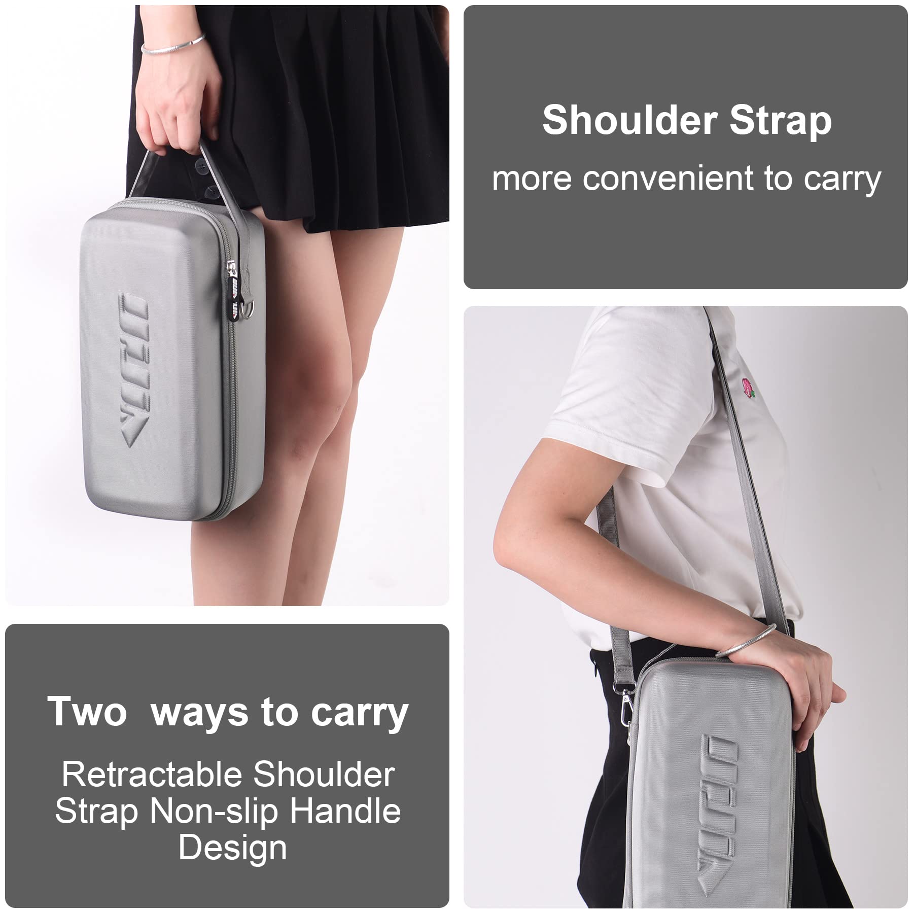 Nintendo Switch Carrying Case for Travel - Hard Shell with Soft Lining for Switch OLED & Pro Controller (16 Game Storage) - Grey